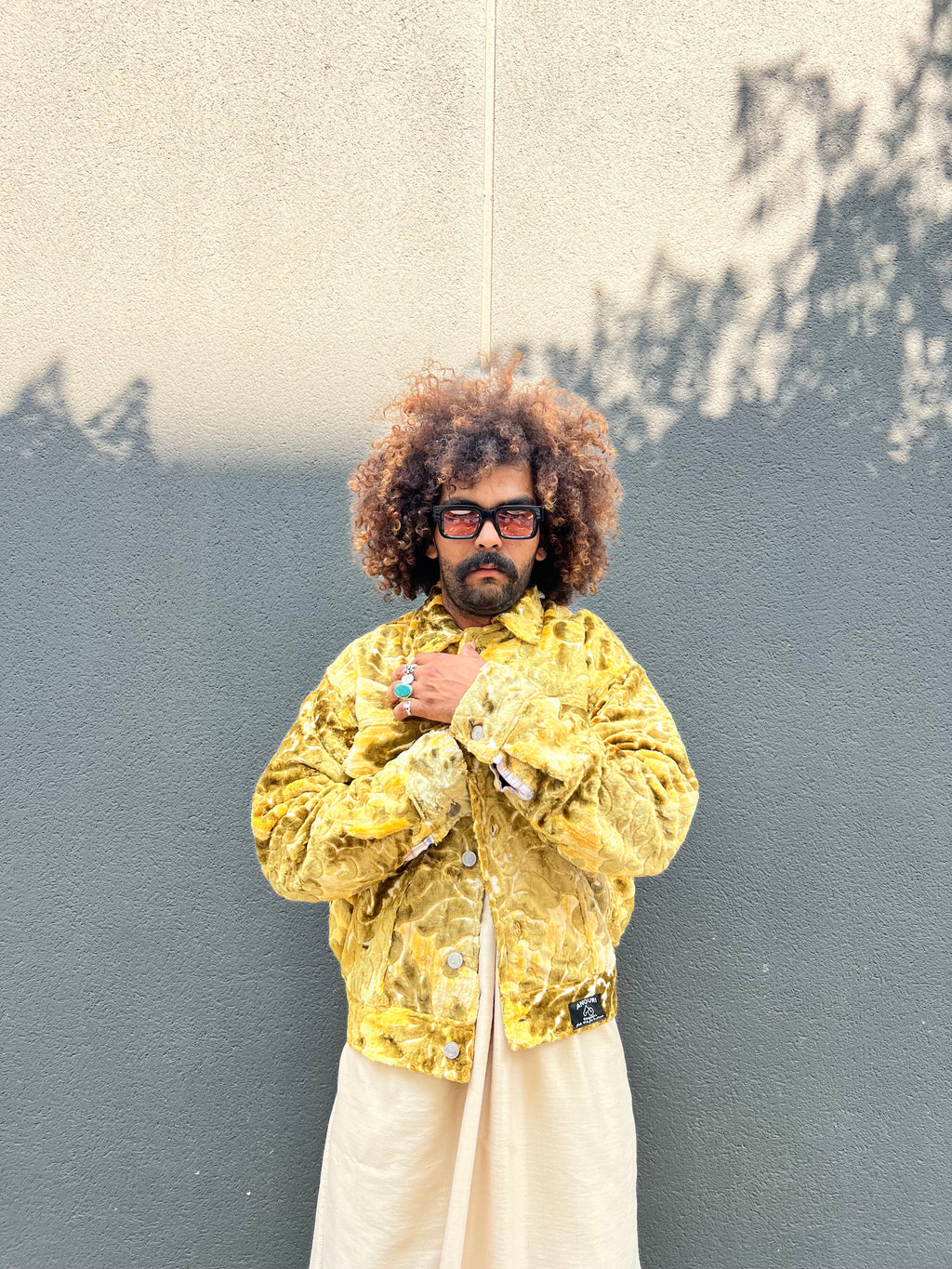 Moroccan hand made with unique light green with yellow color,  carpet Jacket UNISEX