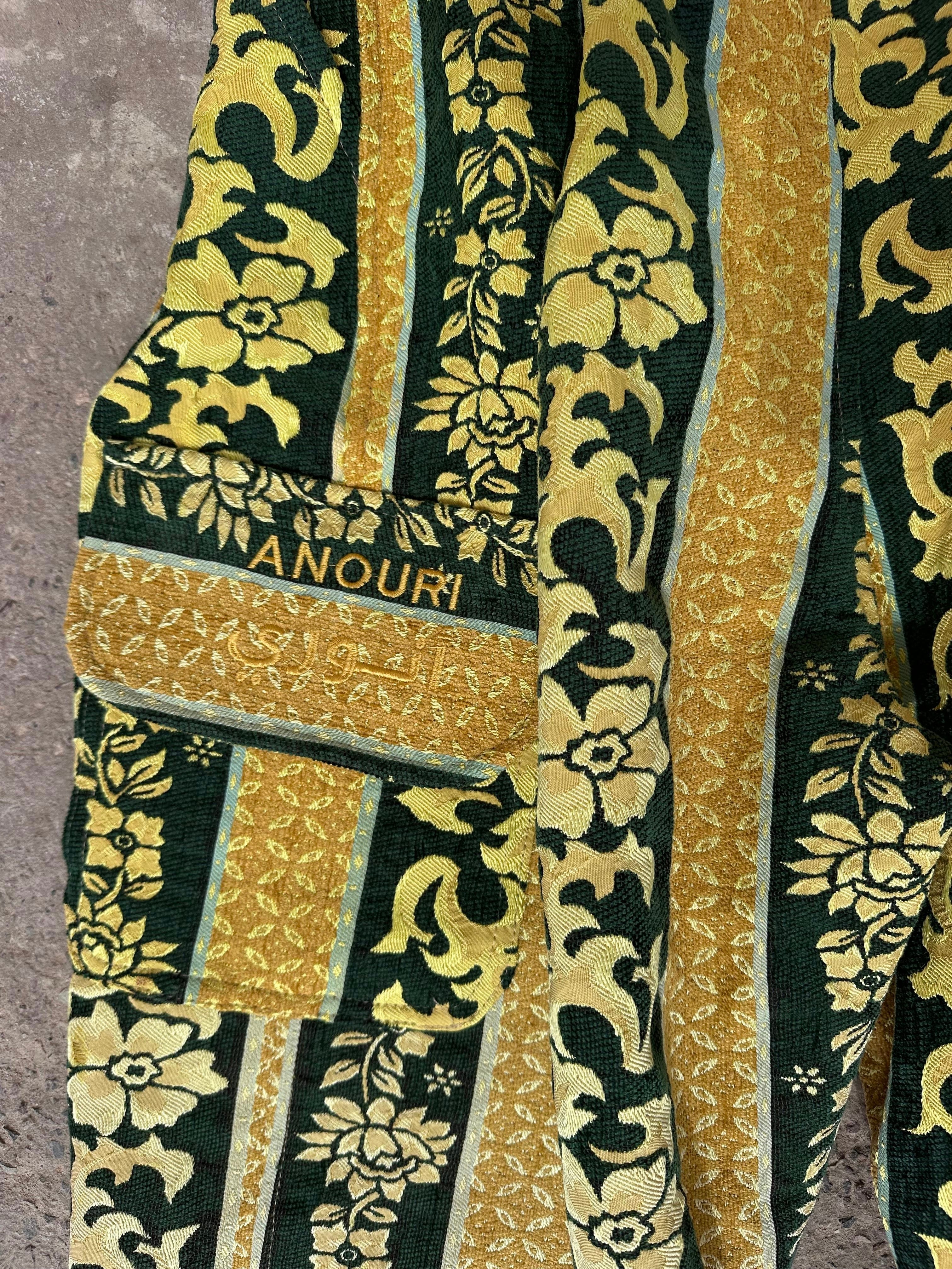 Anouris Original PANT with wide legs with two pockets  side yellow and green print “Carpet” UNISEX