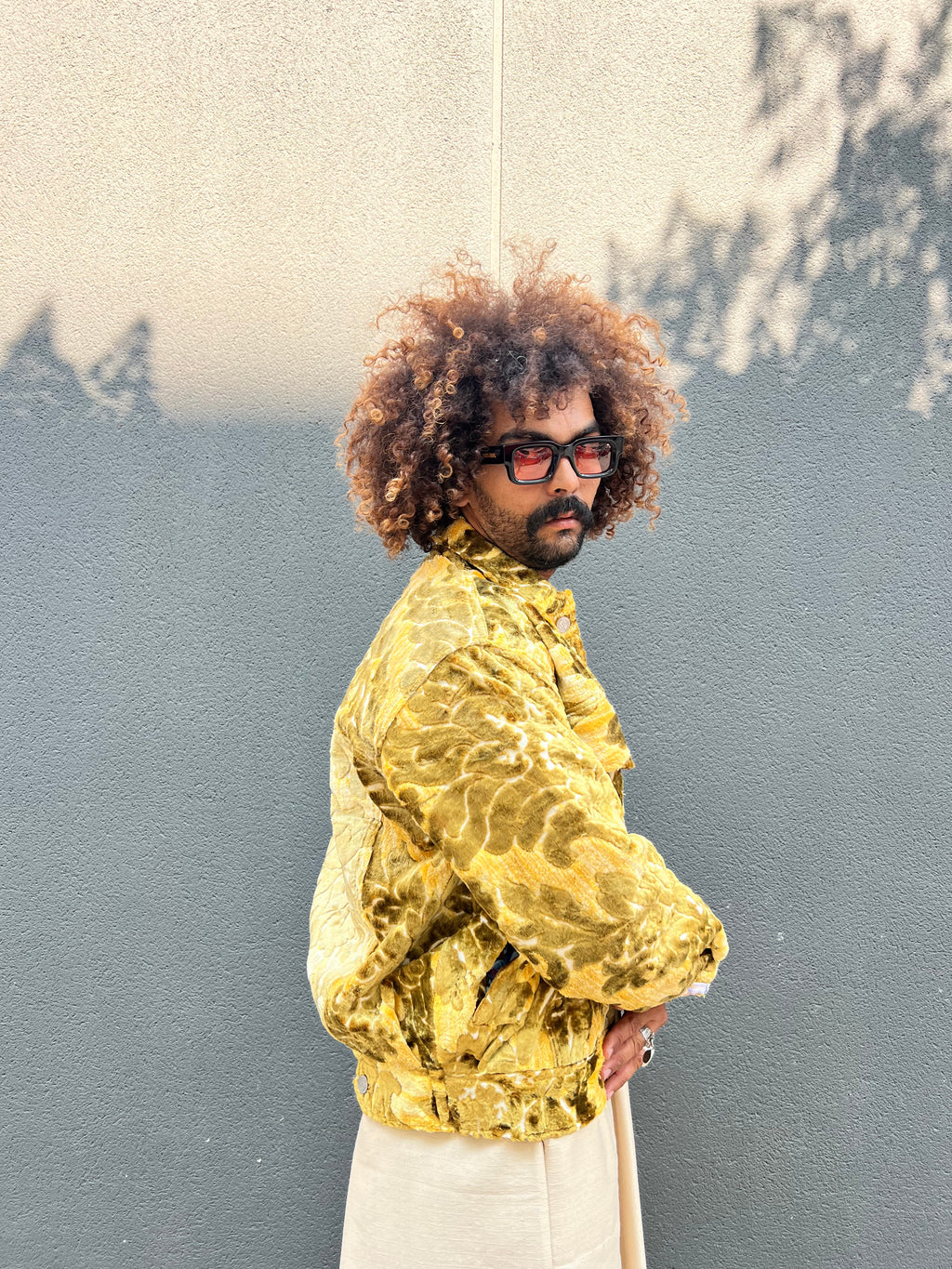 Moroccan hand made with unique light green with yellow color,  carpet Jacket UNISEX
