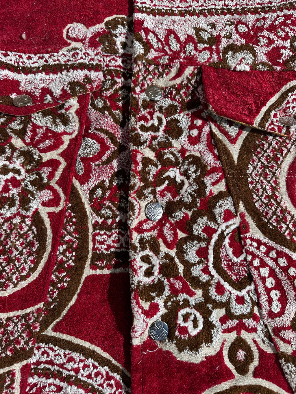 Moroccan hand made with unique red color,  carpet Jacket UNISEX