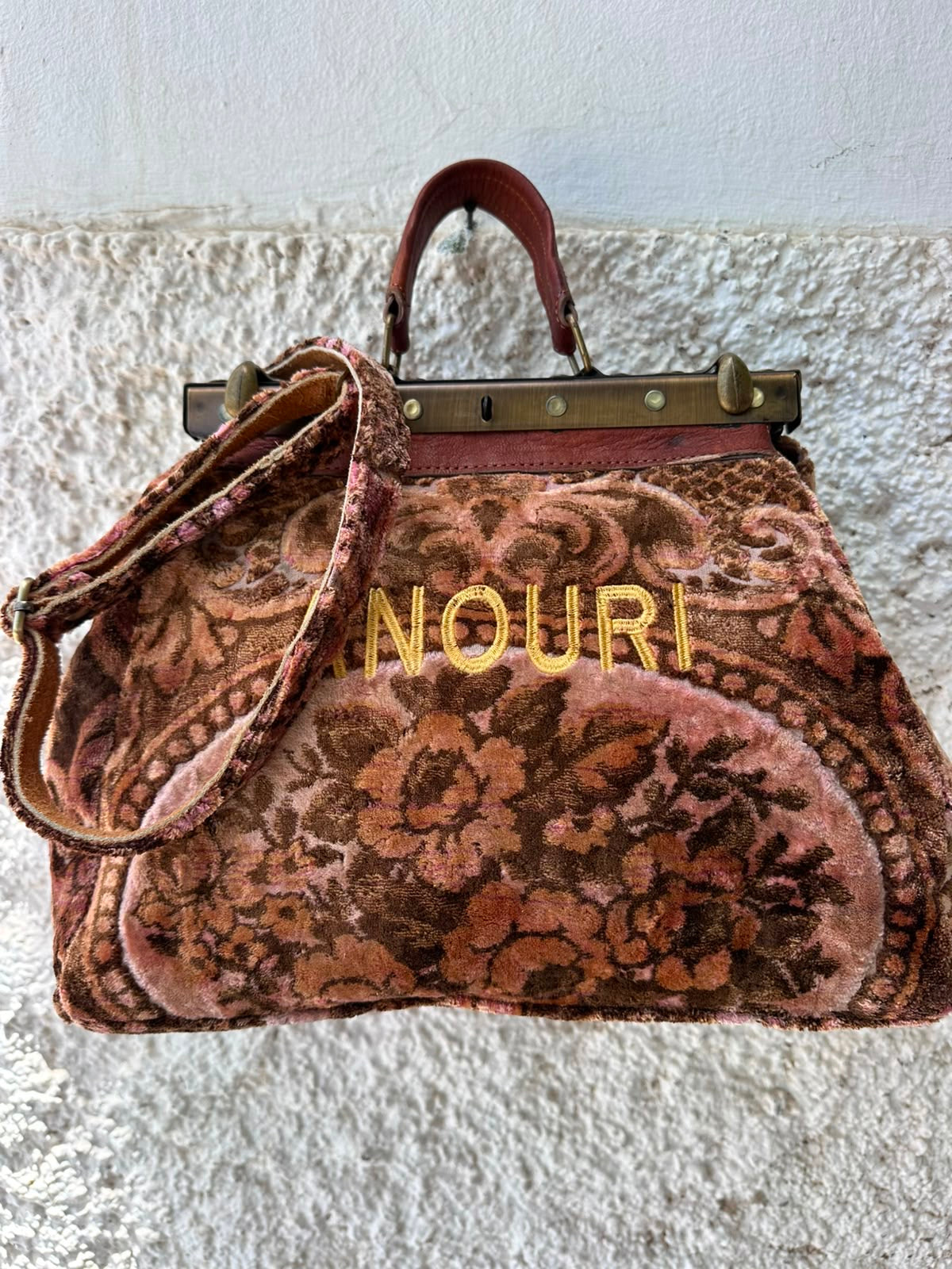 Anouri Original Emerald Heritage Frame royal colour Carpet Bag