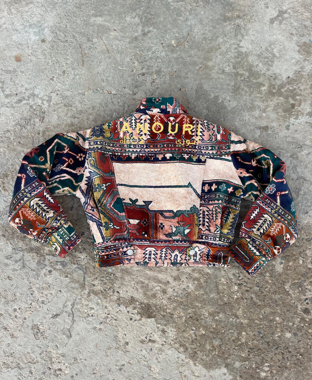 Moroccan hand made colorful and unique designs short carpet Jacket for female