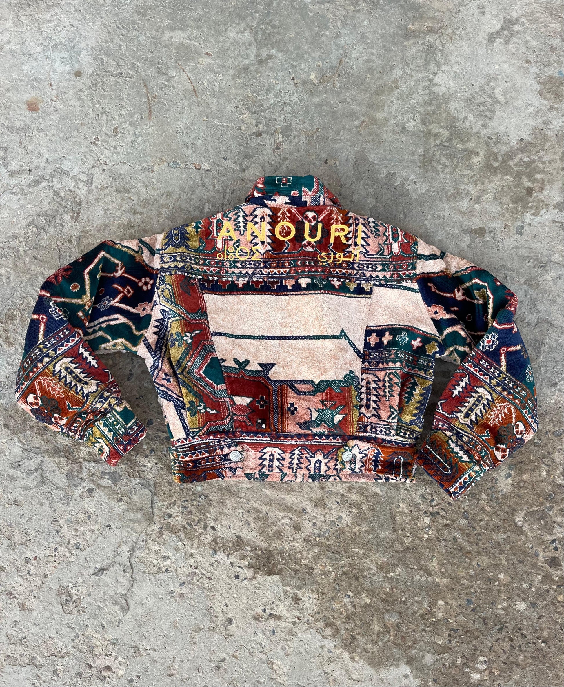 Moroccan hand made colorful and unique designs short carpet Jacket for female