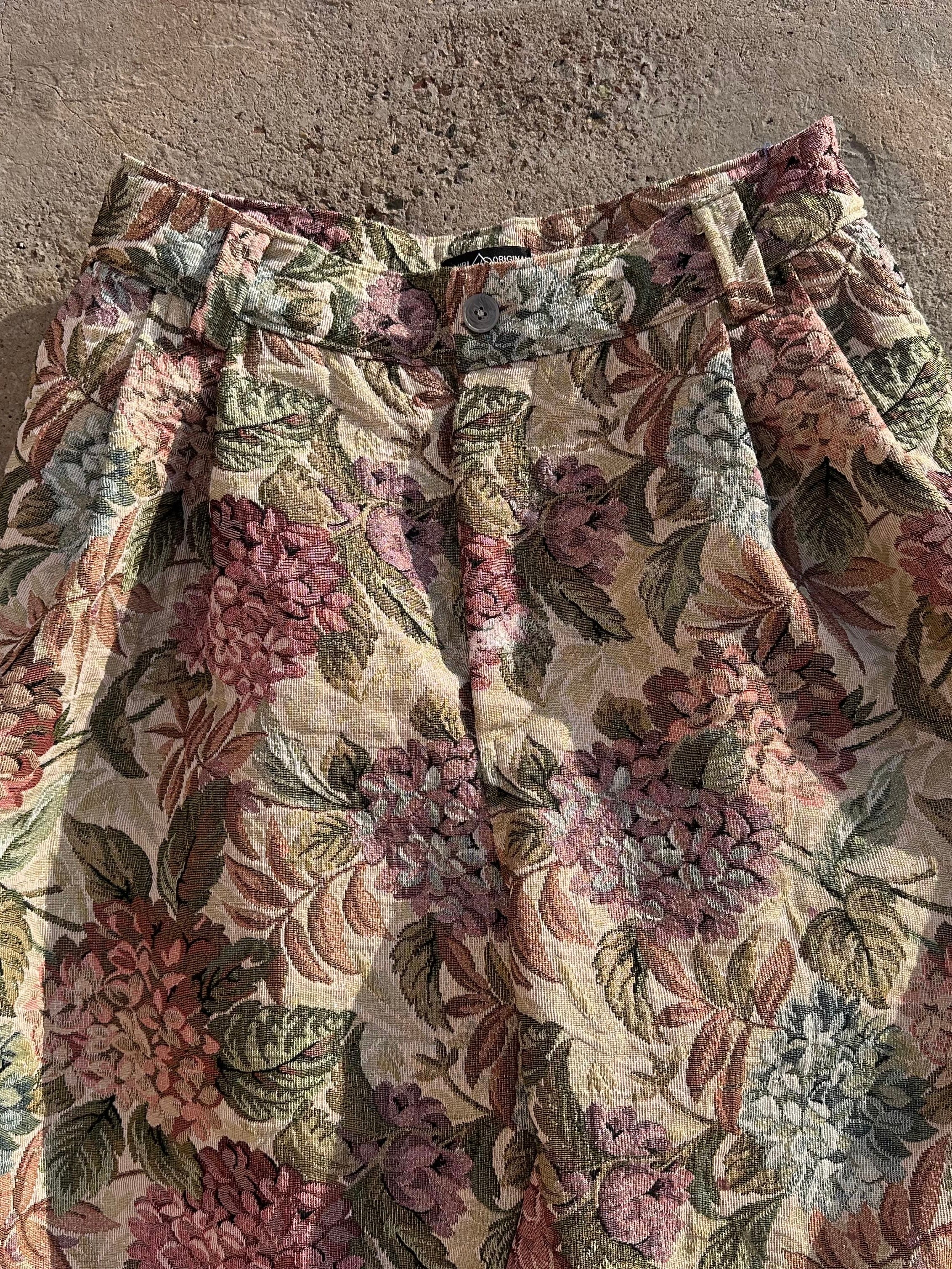Anouris Original PANT with wide legs with two pockets  side unique colorful flower print “Carpet” UNISEX