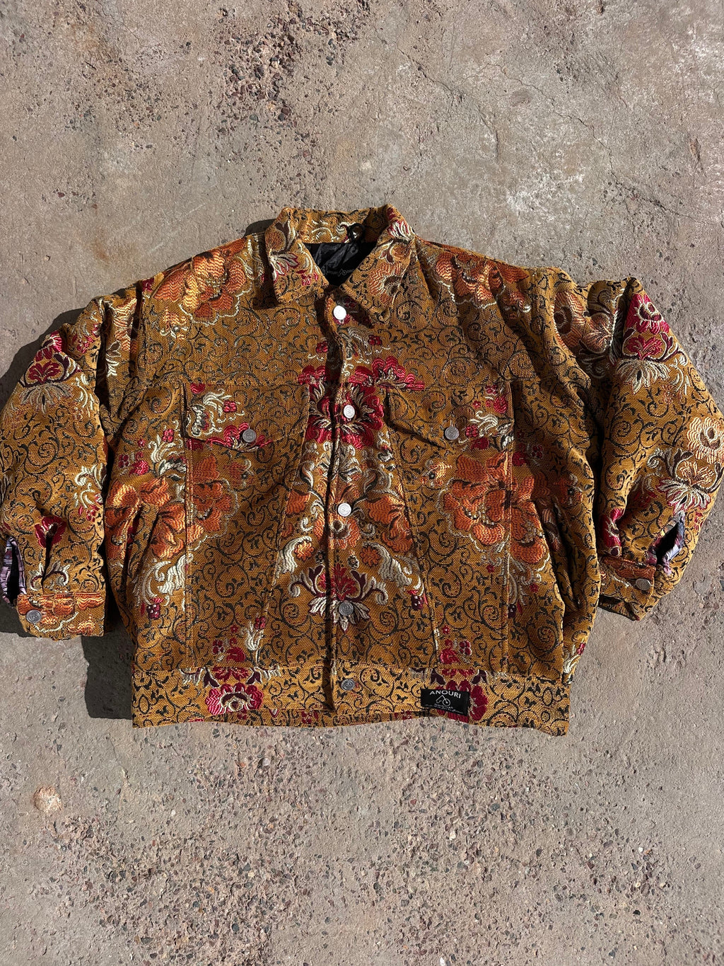 Moroccan hand made with unique orange color,  carpet Jacket UNISEX