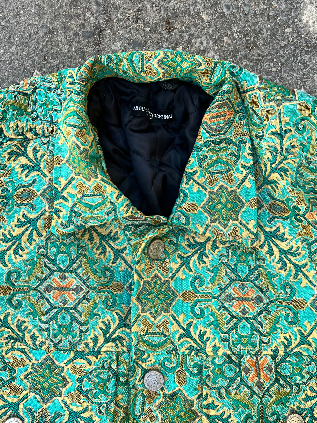 Moroccan hand made with unique white and green color,  carpet Jacket UNISEX (Copy)