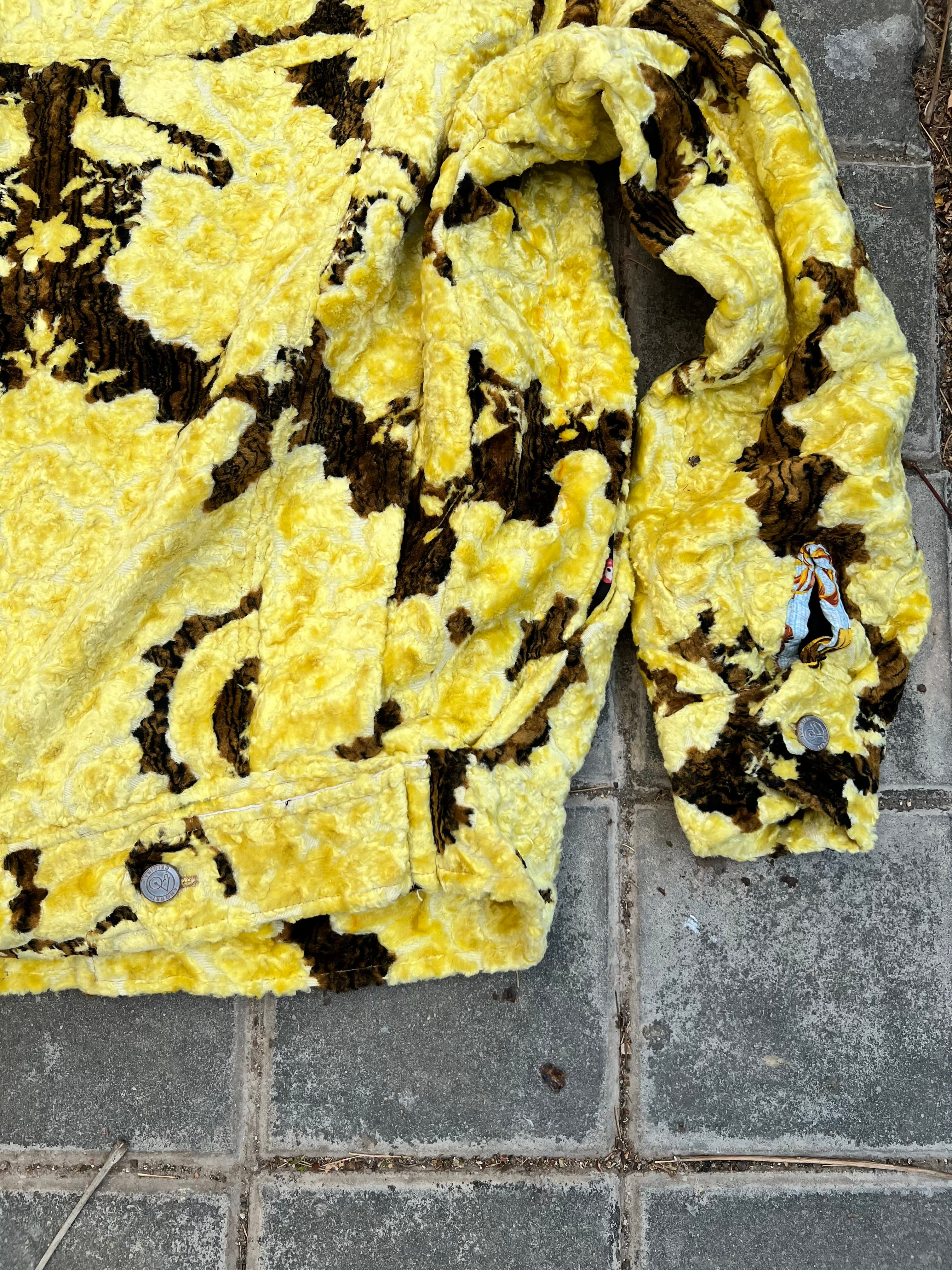 Moroccan hand made with unique yellow color ,  carpet Jacket UNISEX