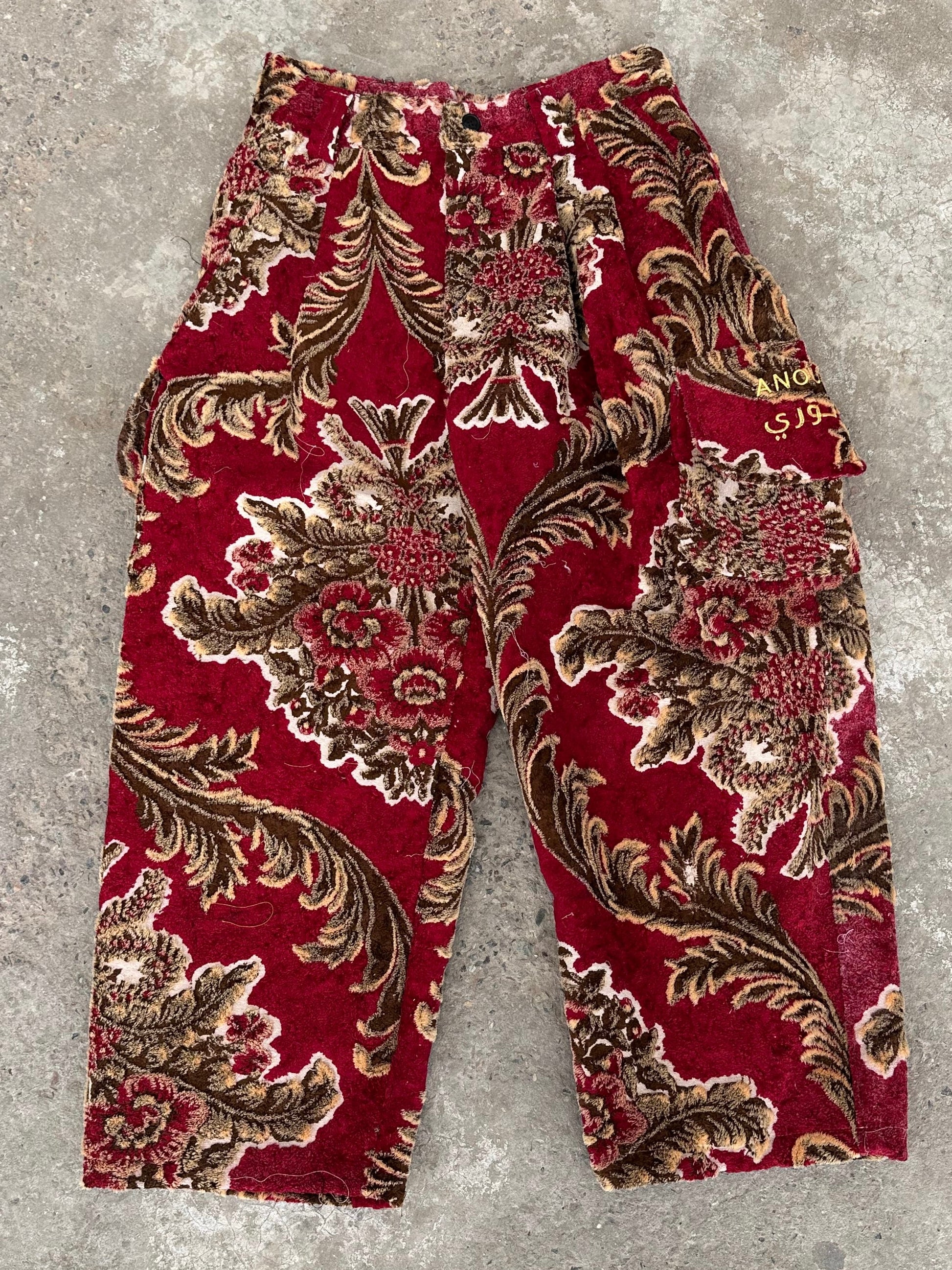 Anouris Original PANT with wide legs with two pockets  side red print “Carpet” UNISEX