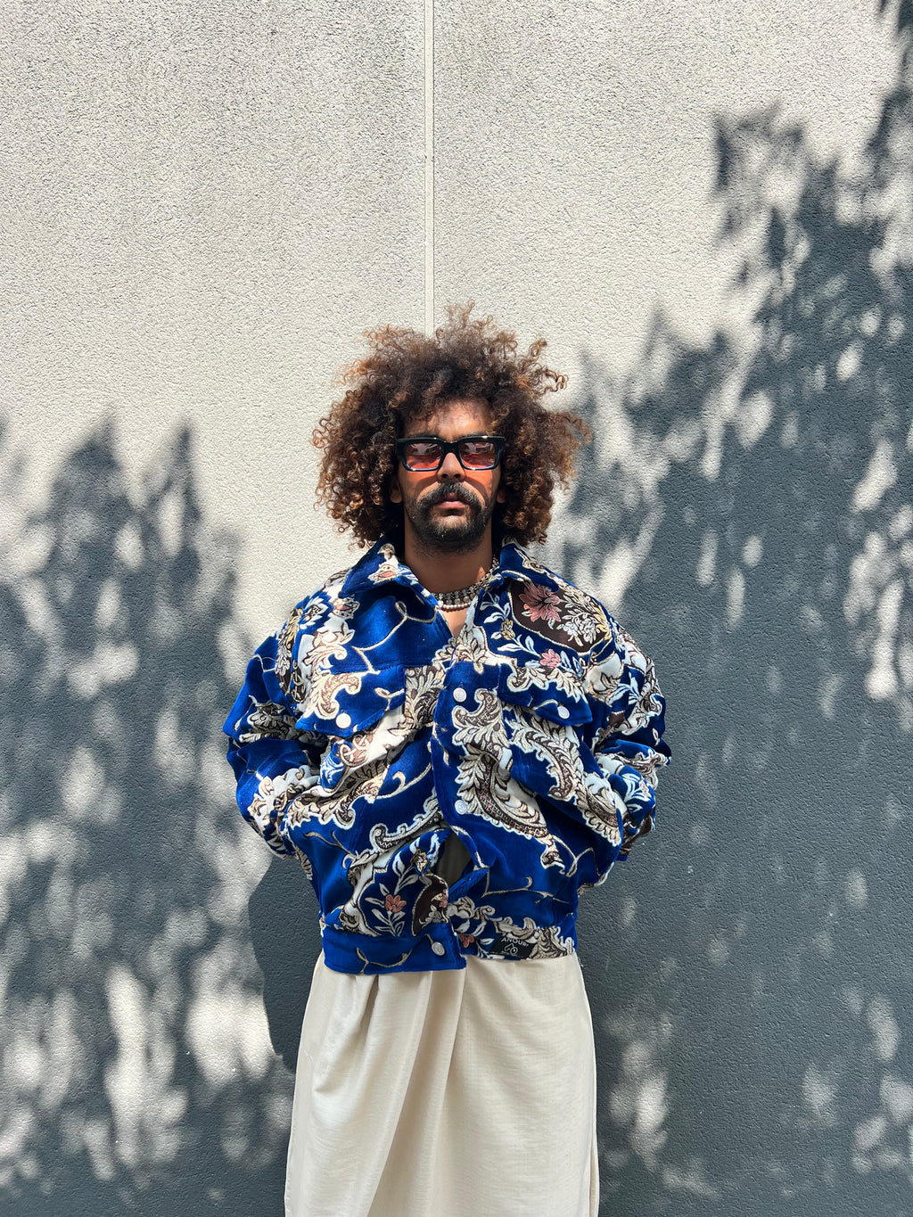 Moroccan hand made with unique design Blue color ,  carpet Jacket UNISEX