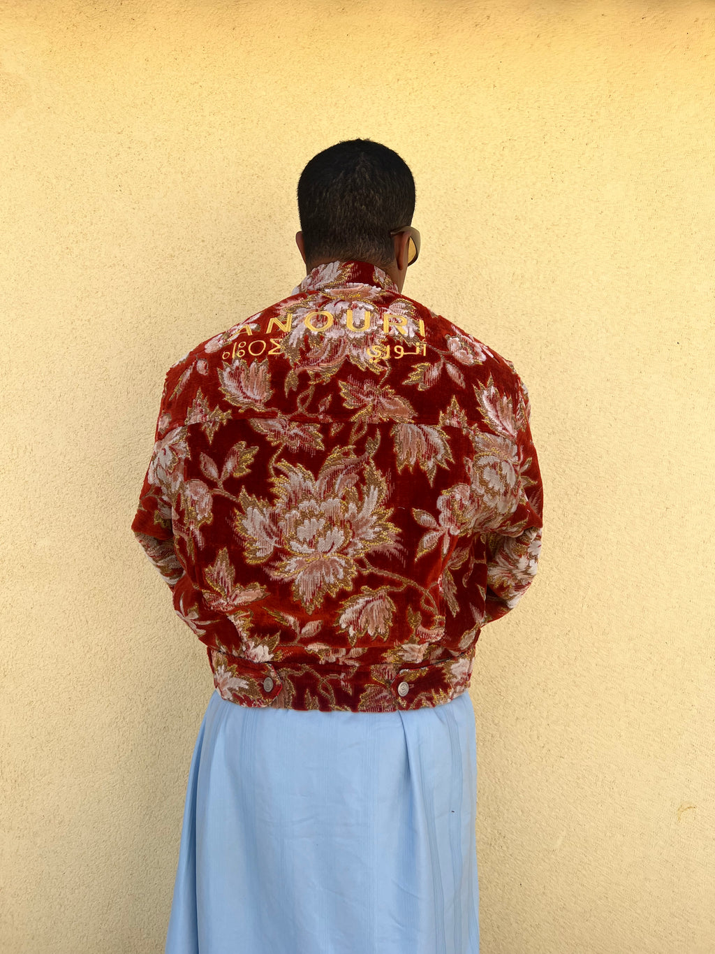 Moroccan hand made with unique Orange and yellow color,  carpet Jacket UNISEX