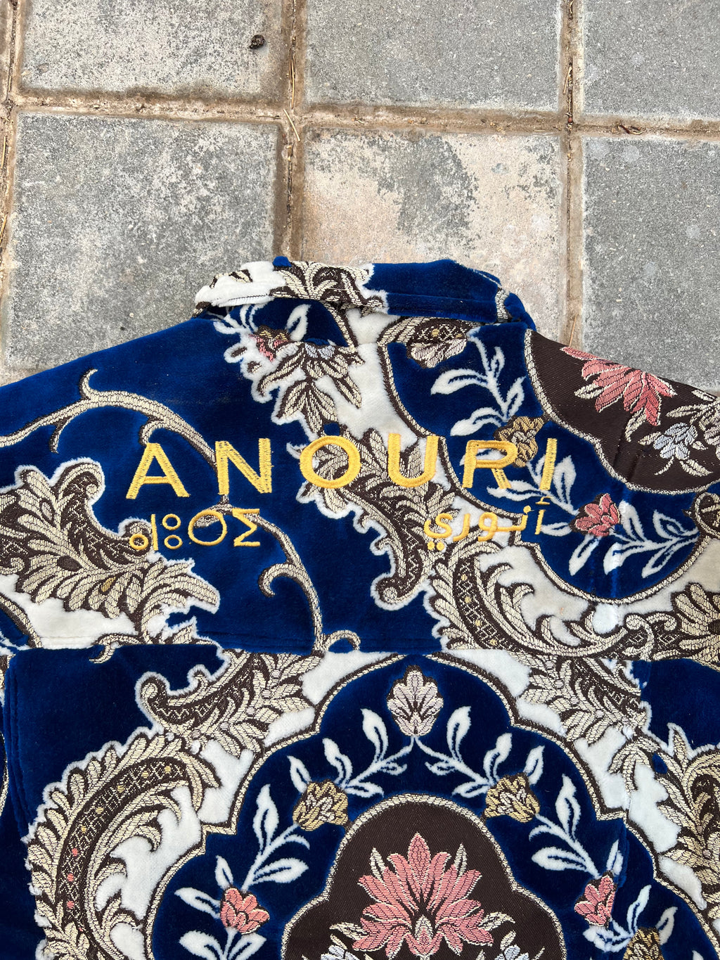 Moroccan hand made with unique design Blue color ,  carpet Jacket UNISEX
