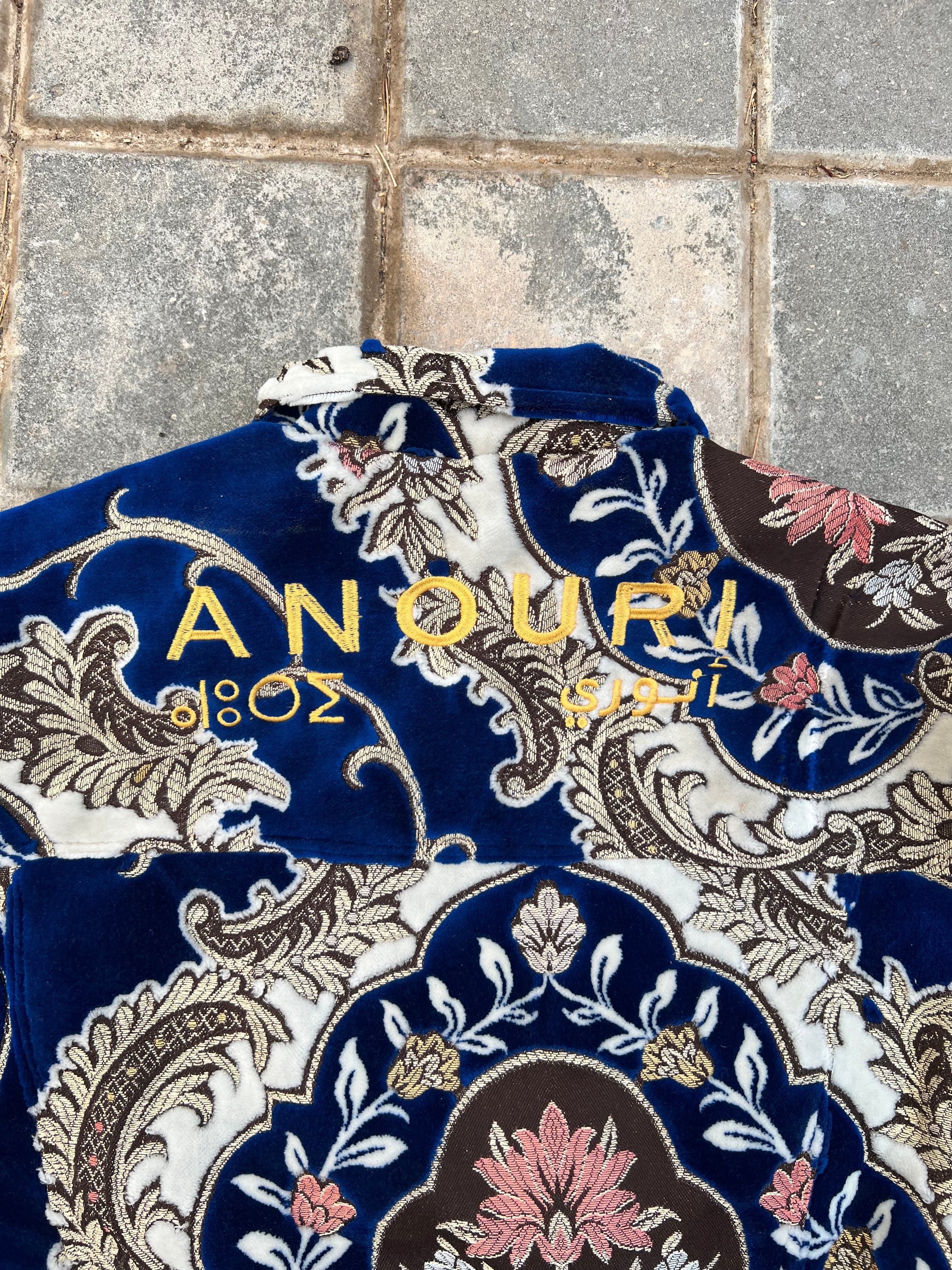 Moroccan hand made with unique design Blue color ,  carpet Jacket UNISEX