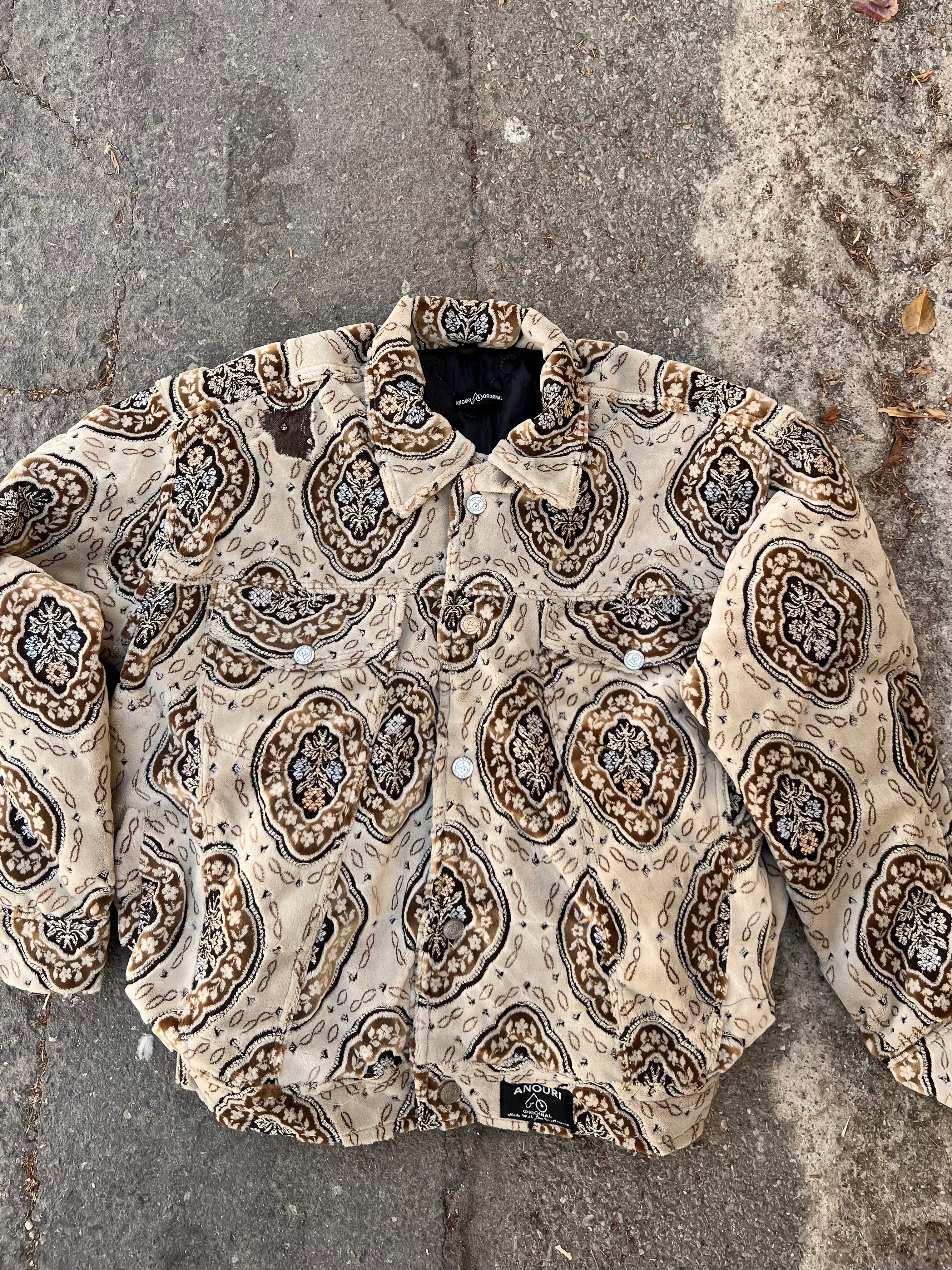 Moroccan hand made with unique yellow and orange color,  carpet Jacket UNISEX (Copy)