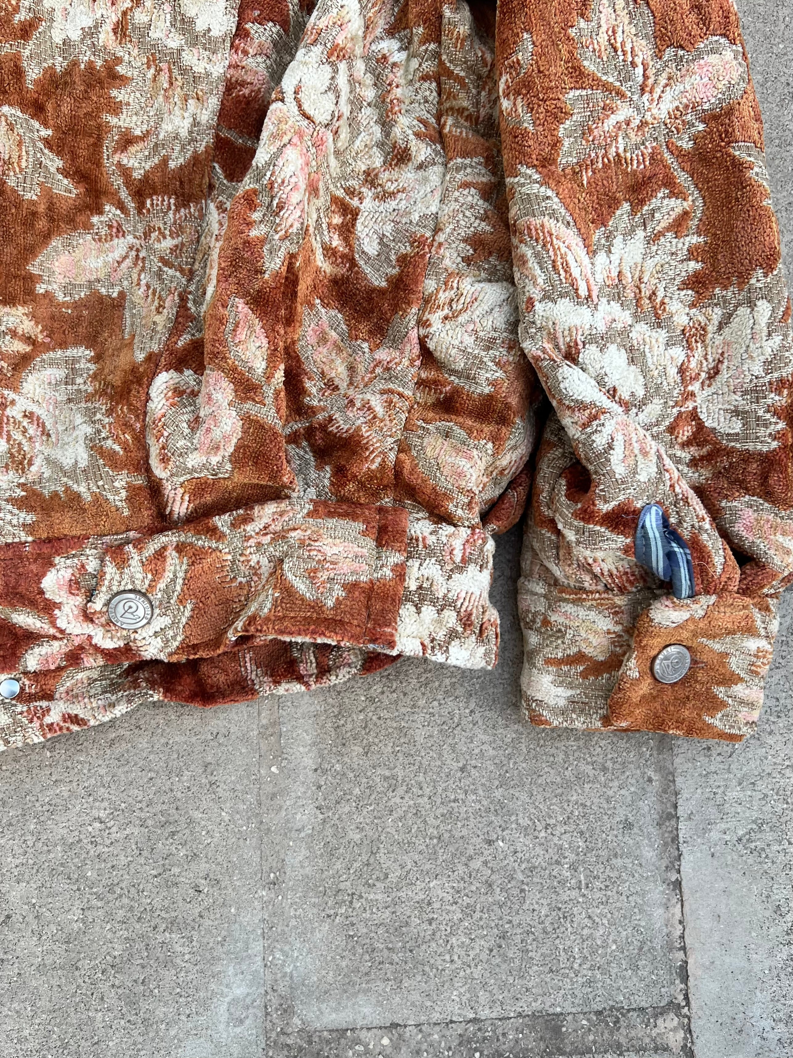 Moroccan hand made with unique orange color,  carpet Jacket UNISEX