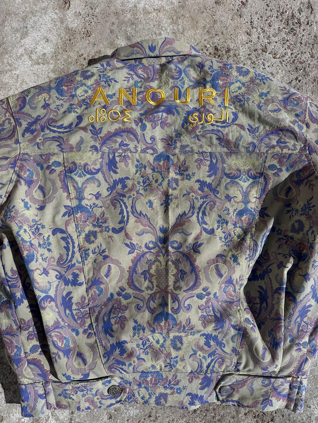 Moroccan hand made with unique lila and blue color,  carpet Jacket UNISEX