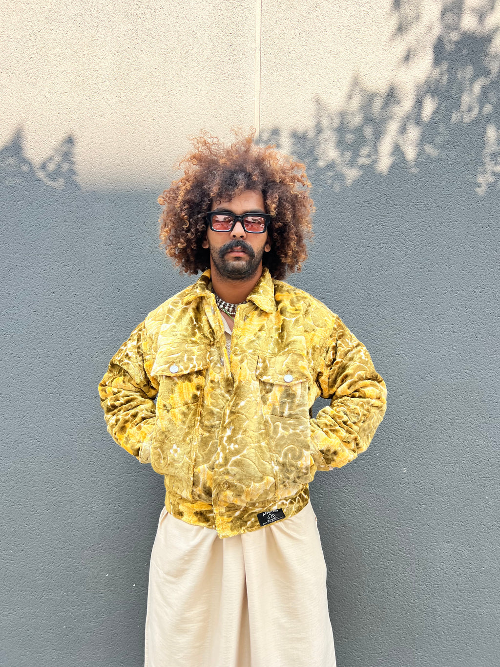 Moroccan hand made with unique light green with yellow color,  carpet Jacket UNISEX