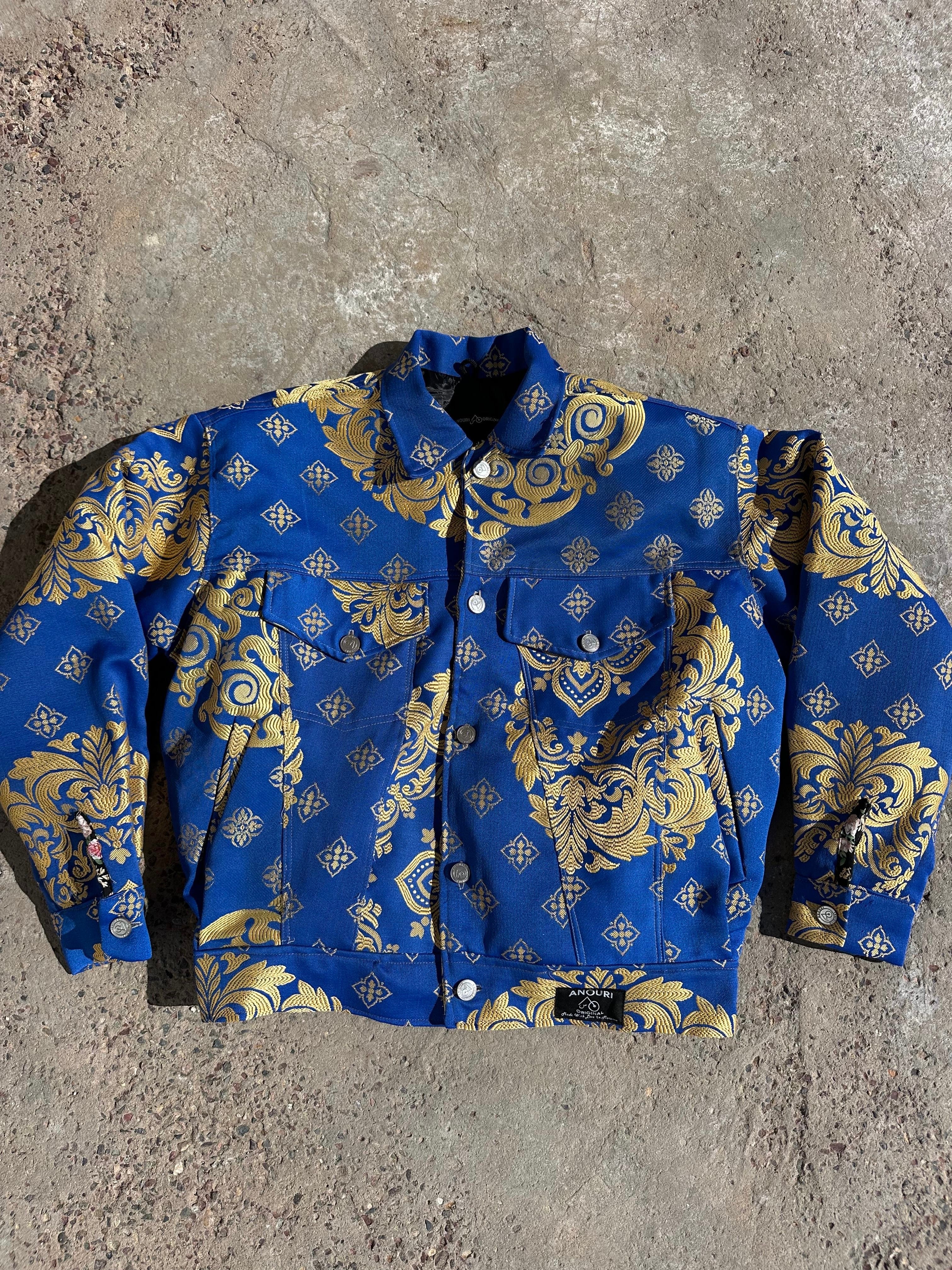 Moroccan hand made with unique blue color,  carpet Jacket UNISEX