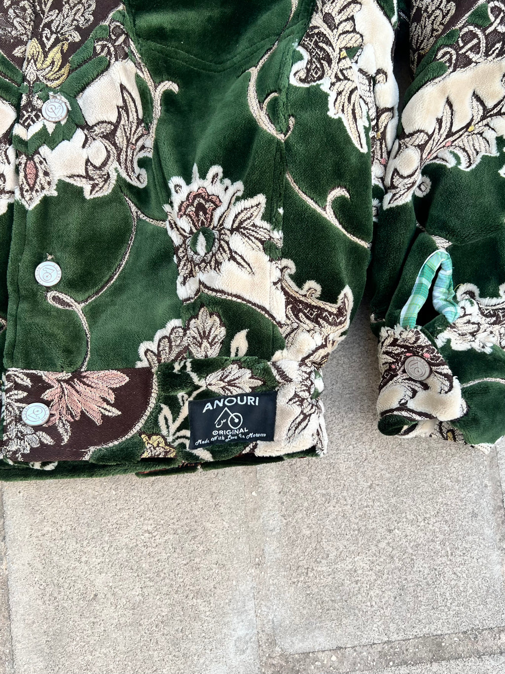Moroccan hand made with unique green color,  carpet Jacket UNISEX