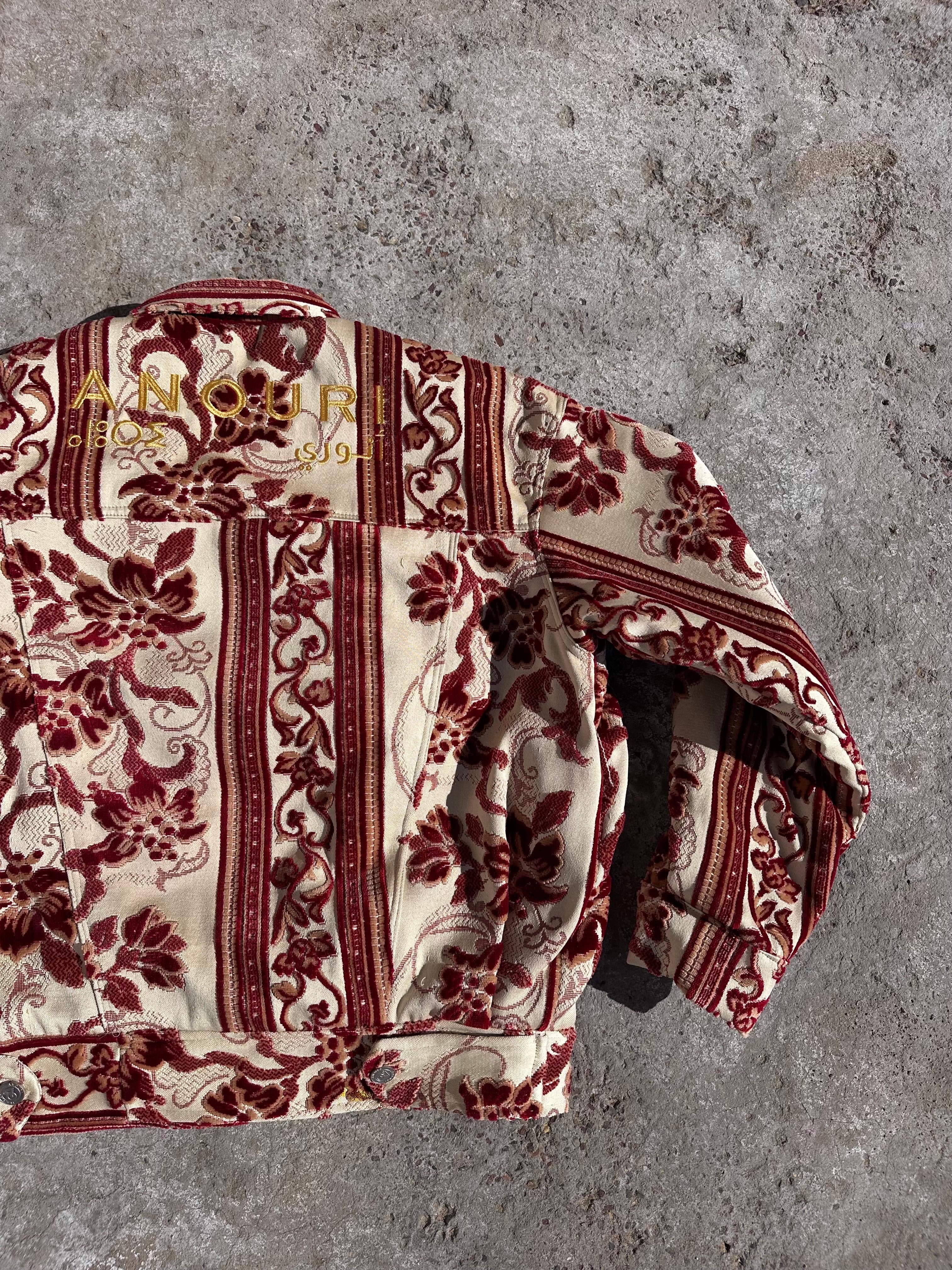 Moroccan hand made with unique unique yellow and red color,  carpet Jacket UNISEX