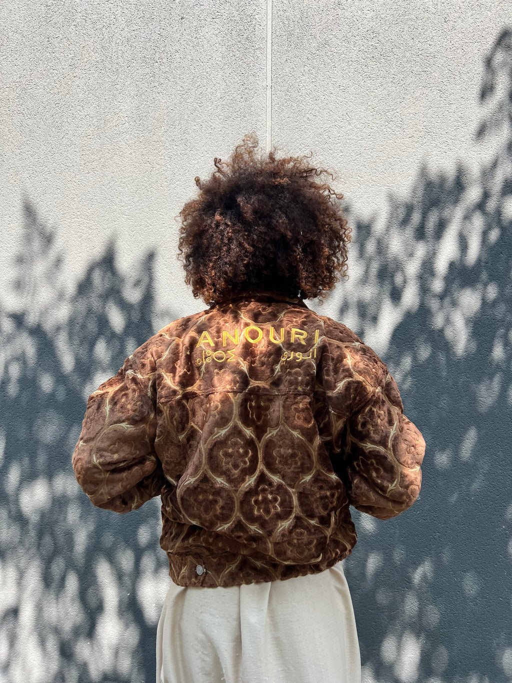 Moroccan hand made with unique design brown color ,  carpet Jacket UNISEX