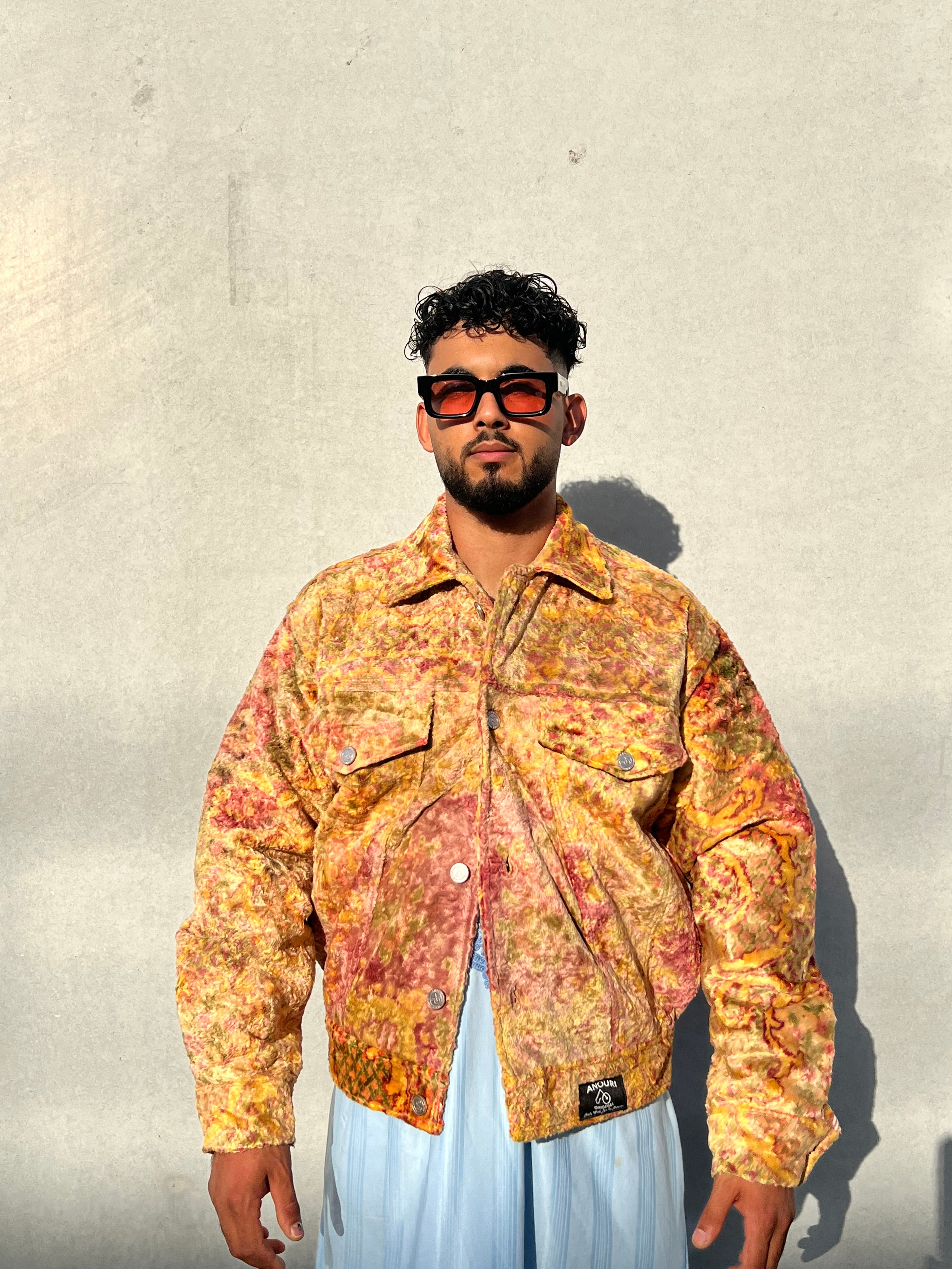 Moroccan hand made with unique multi color,  carpet Jacket UNISEX
