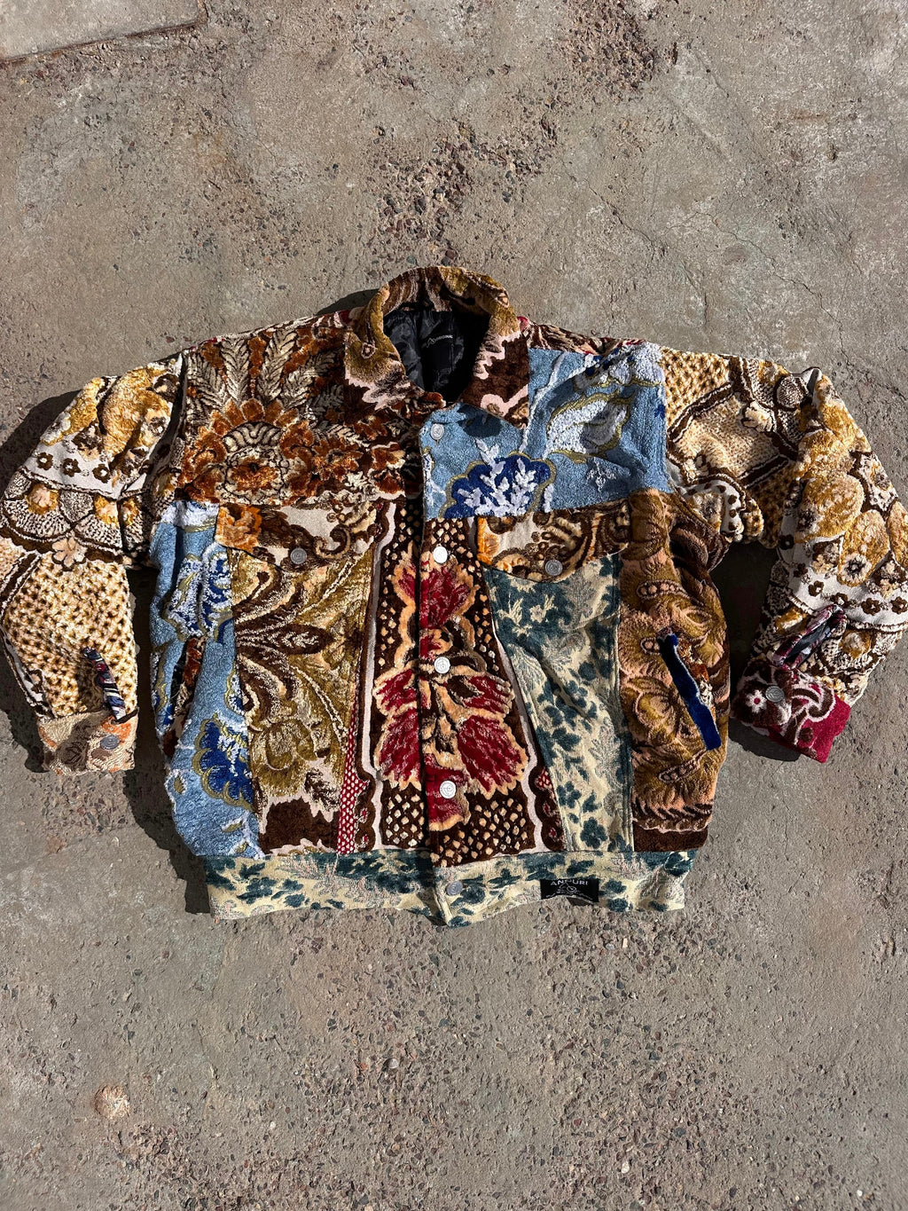 Moroccan hand made with unique patshwork color,  carpet Jacket UNISEX