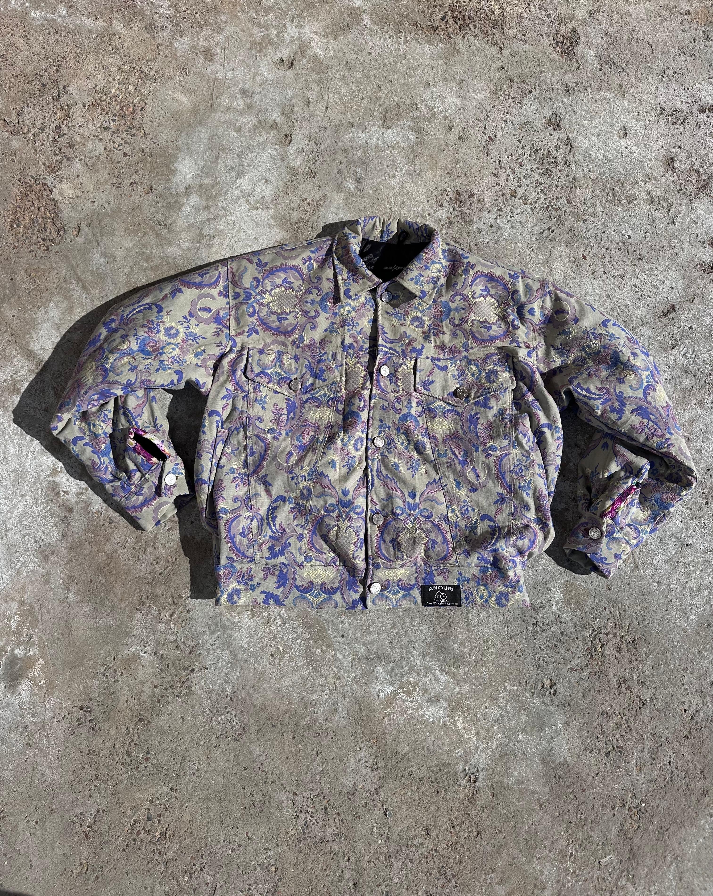 Moroccan hand made with unique lila and blue color,  carpet Jacket UNISEX