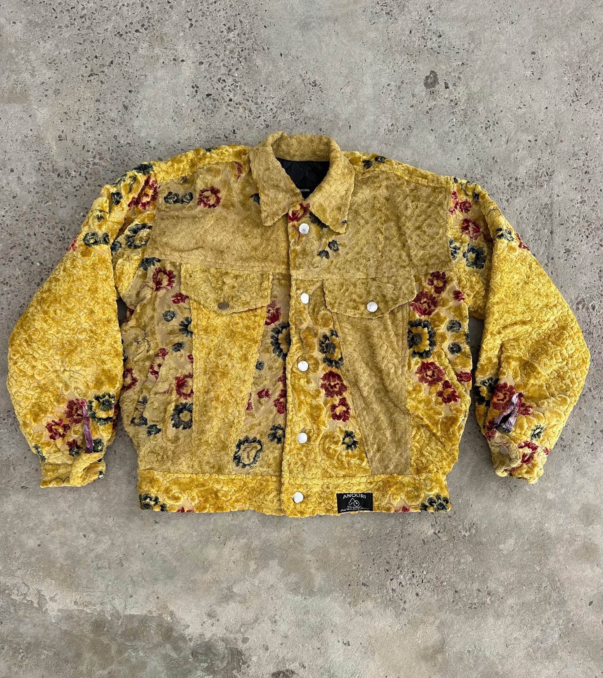 Moroccan hand made Yellow with unique design carpet Jacket UNISEX