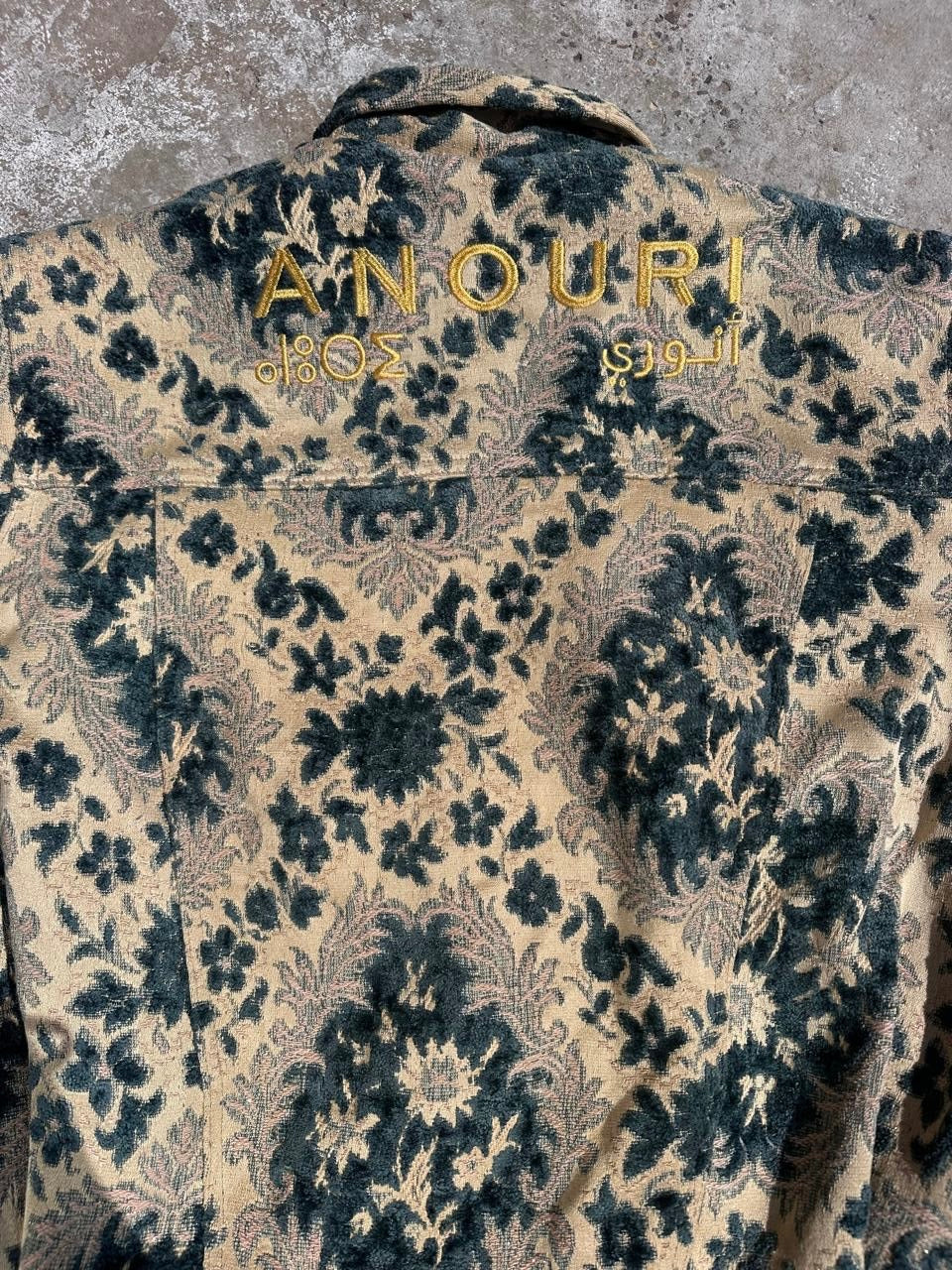 Moroccan hand made with unique blue and yellow color,  carpet Jacket UNISEX