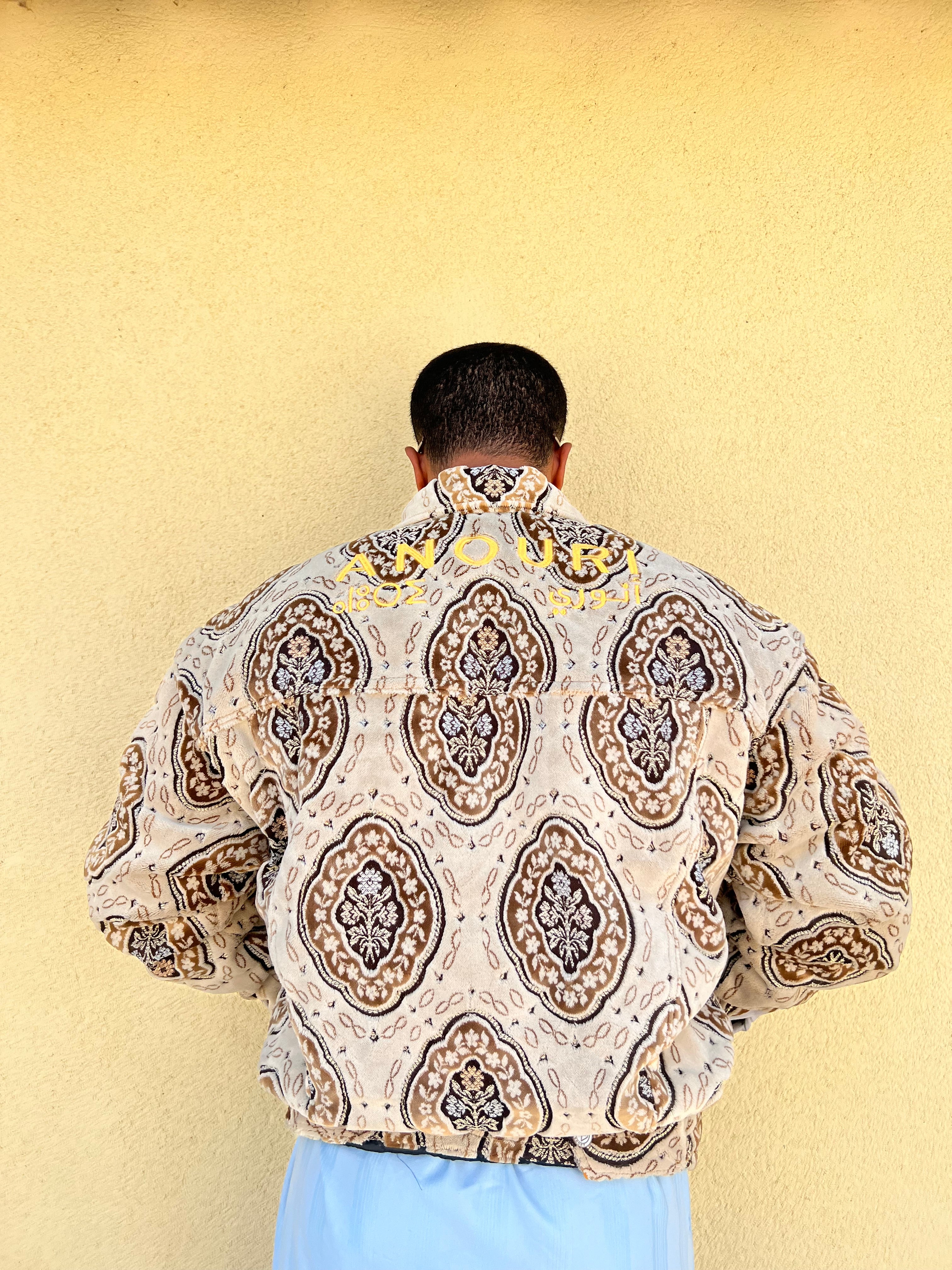 Moroccan hand made with unique yellow and orange color,  carpet Jacket UNISEX (Copy)