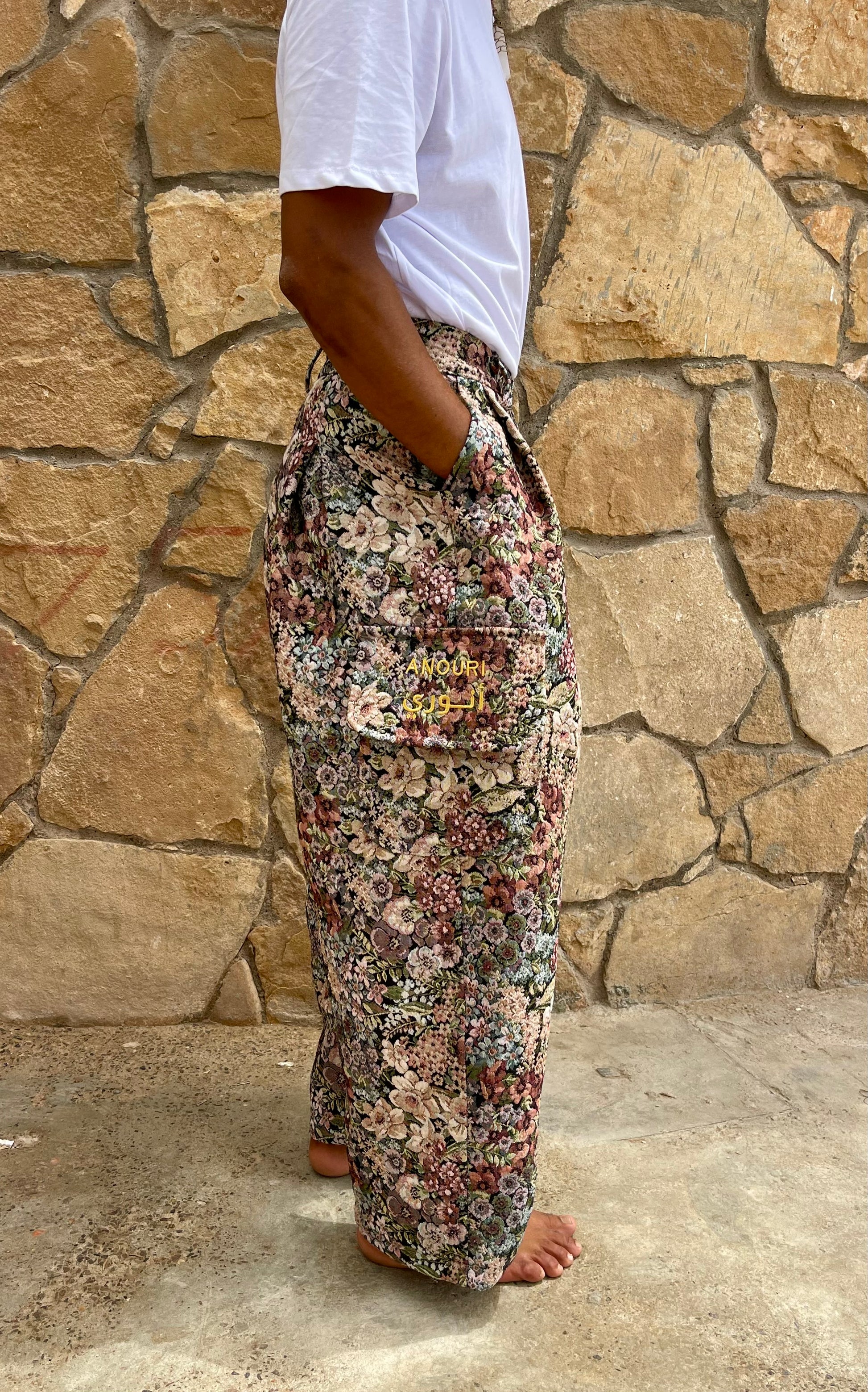 Anouris Original PANT with wide legs with two pockets  side colourful print “Carpet” UNISEX
