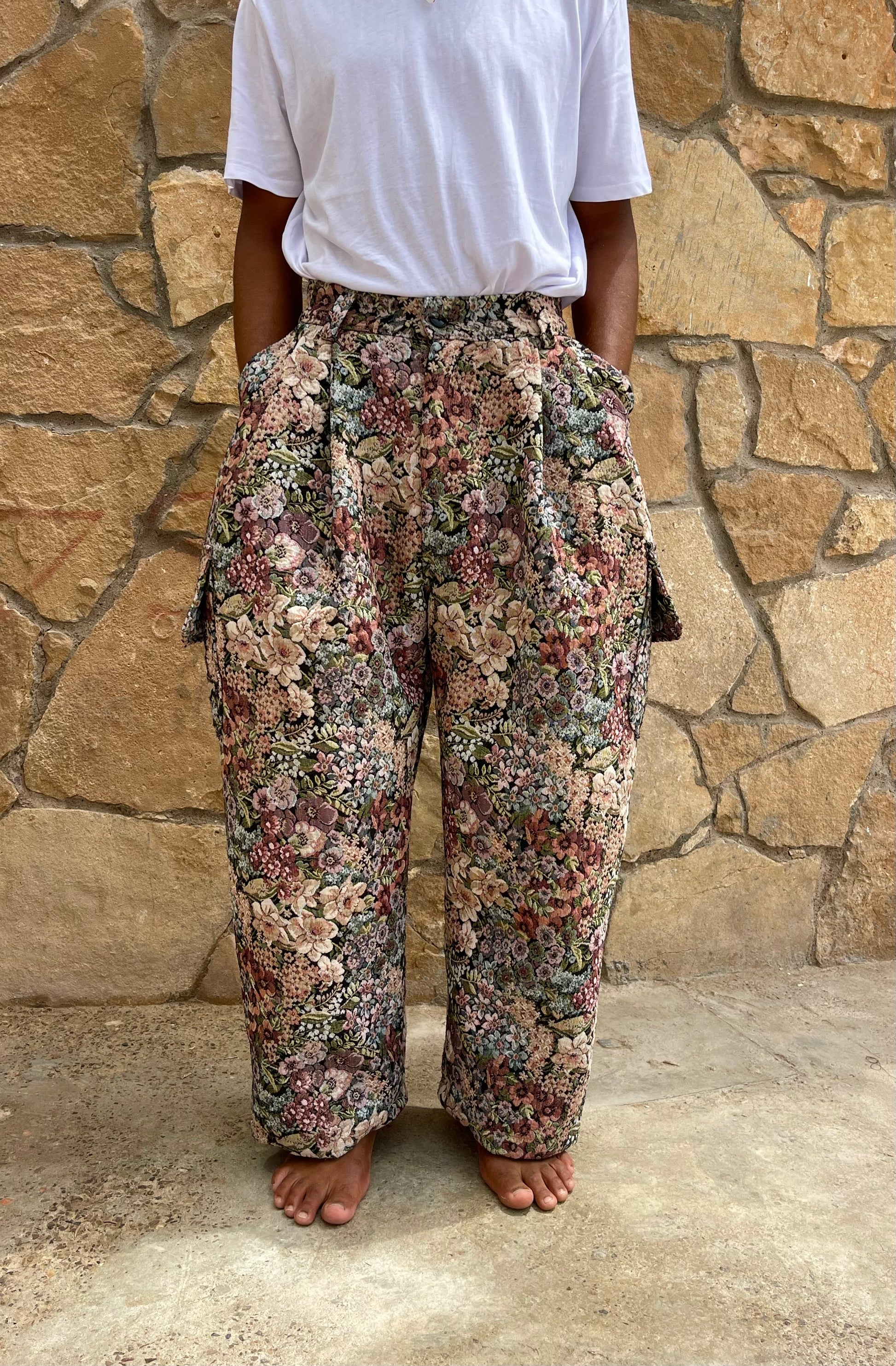 Anouris Original PANT with wide legs with two pockets  side colourful print “Carpet” UNISEX