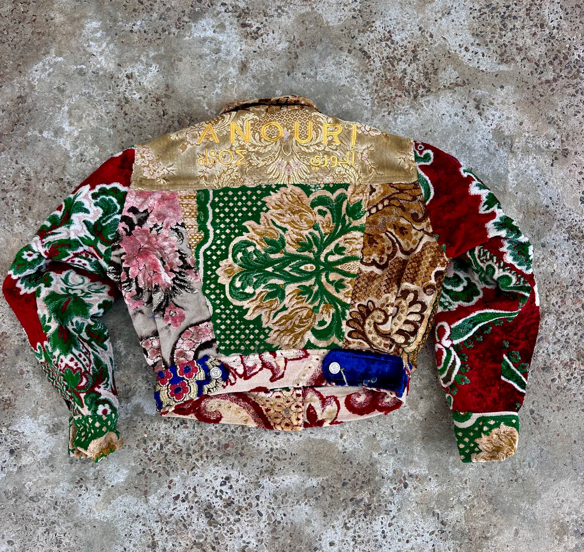 Moroccan hand made patchwork  with unique designs short carpet Jacket for female