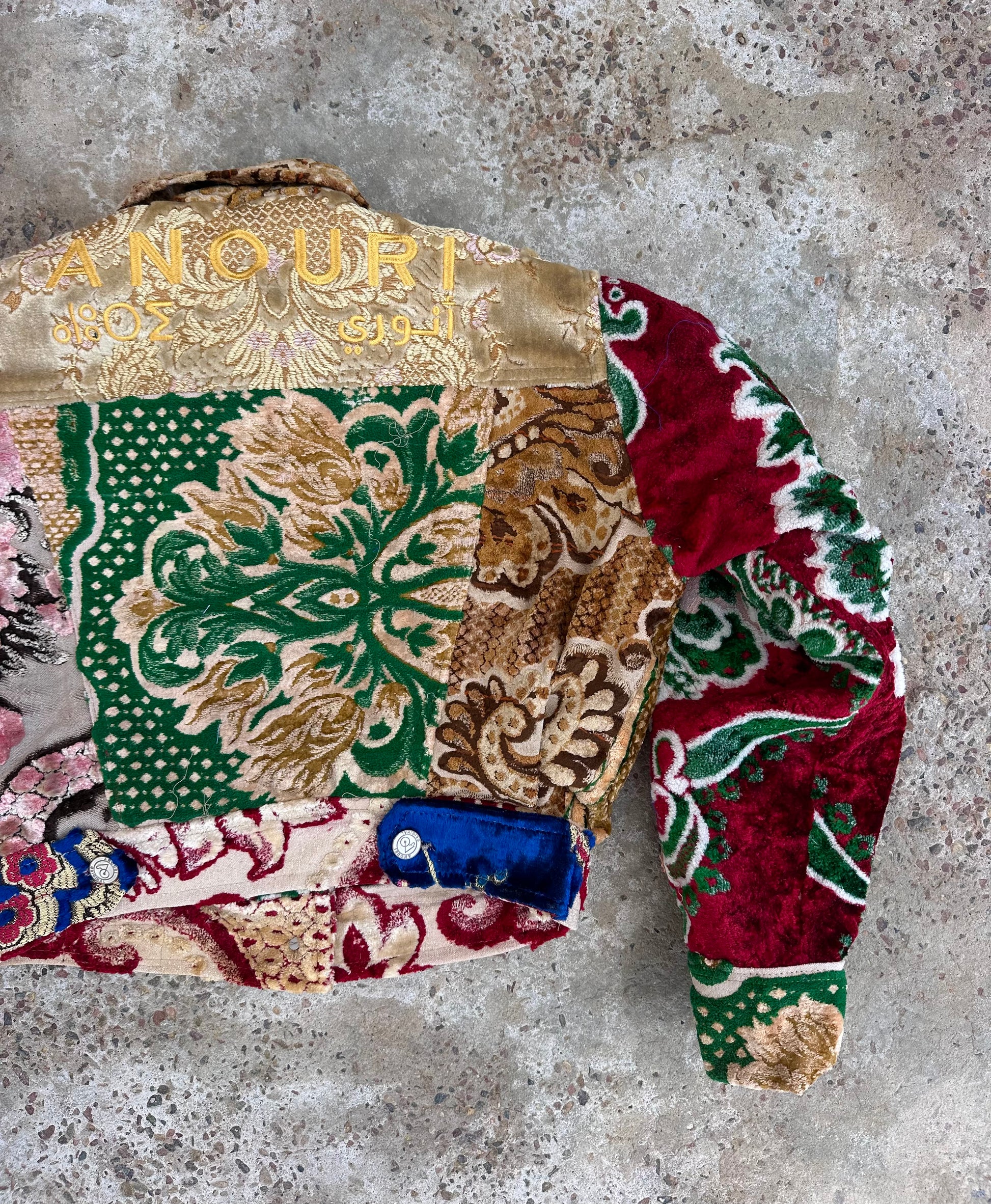 Moroccan hand made patchwork  with unique designs short carpet Jacket for female