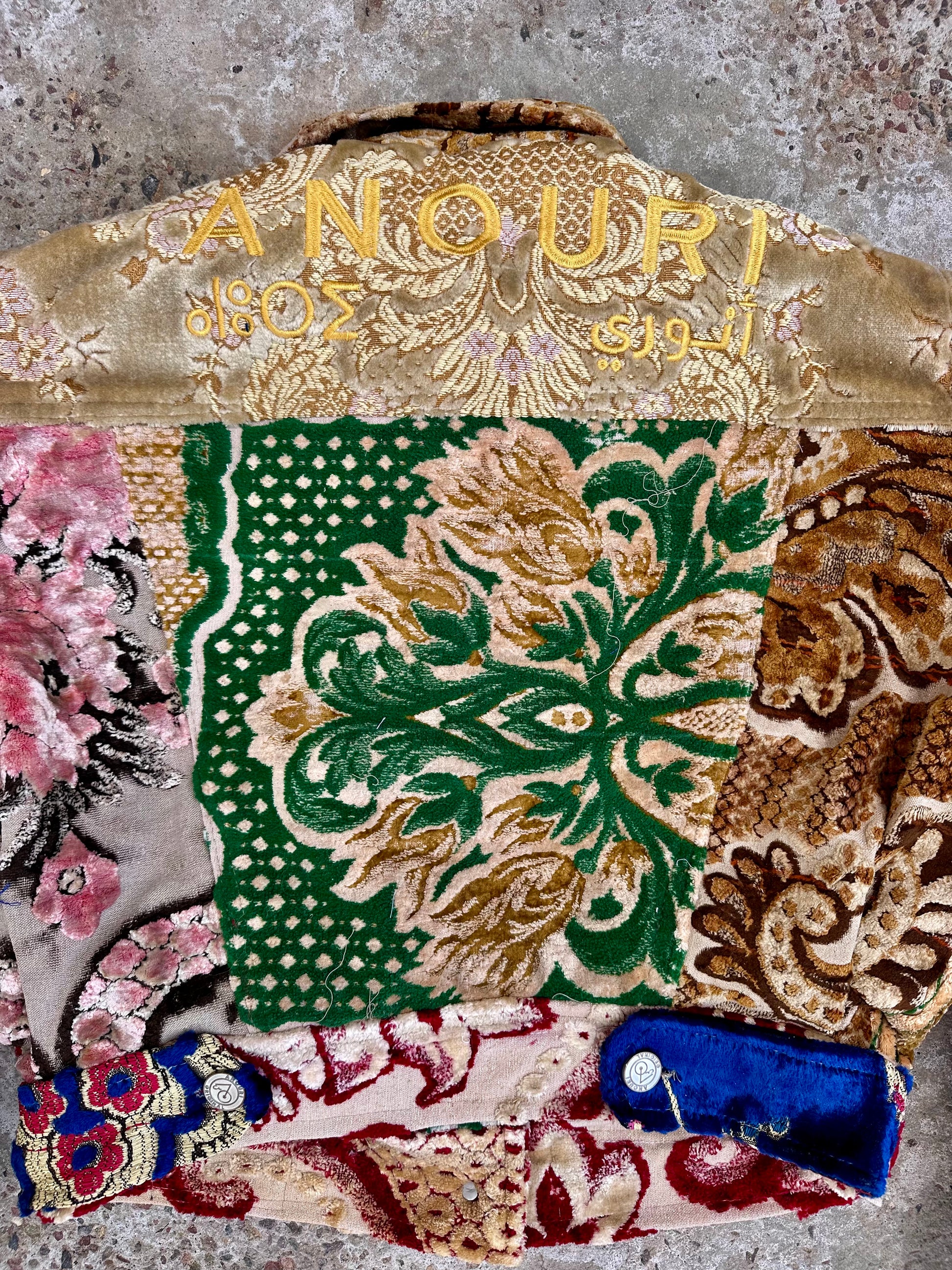 Moroccan hand made patchwork  with unique designs short carpet Jacket for female