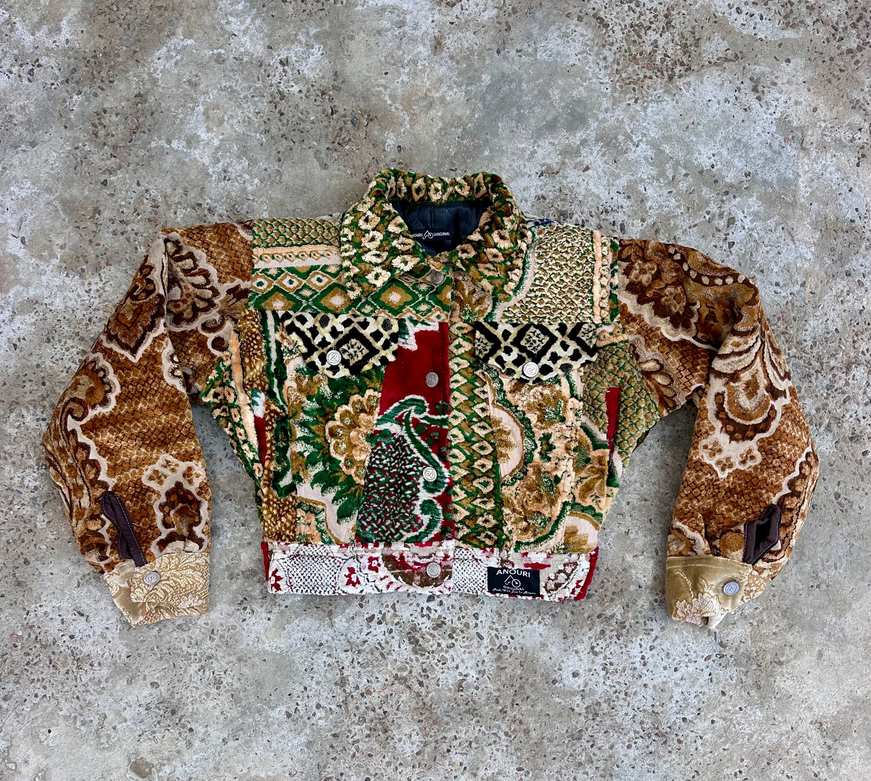 Moroccan hand made patchwork 2  with unique designs short carpet Jacket for female
