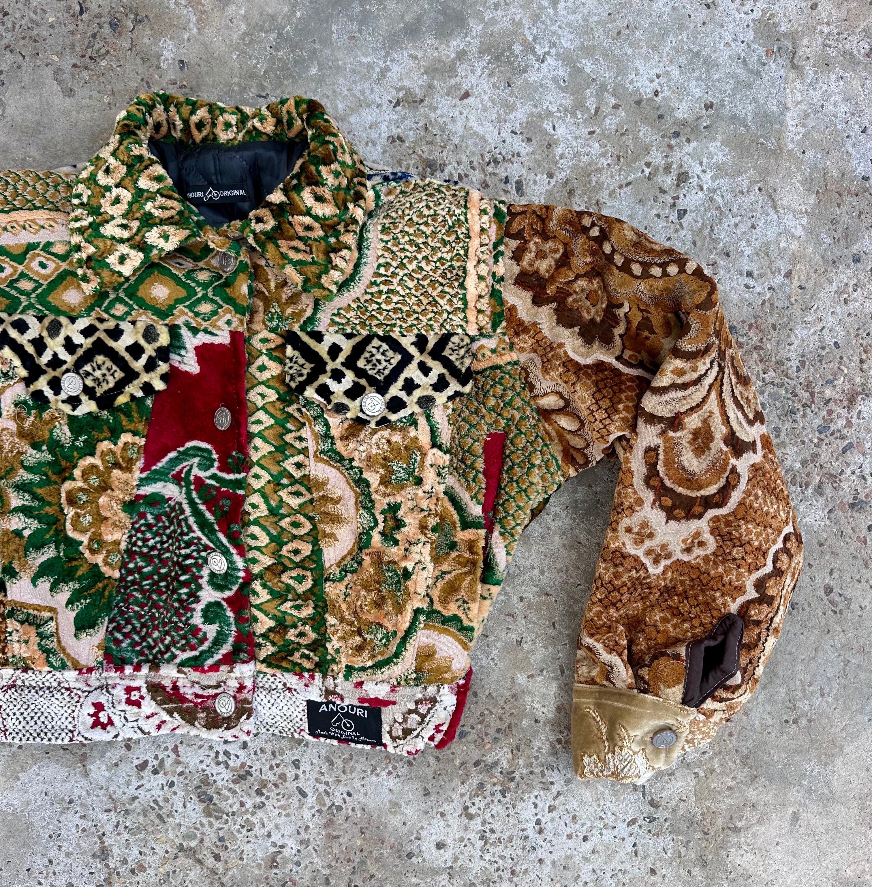 Moroccan hand made patchwork 2  with unique designs short carpet Jacket for female