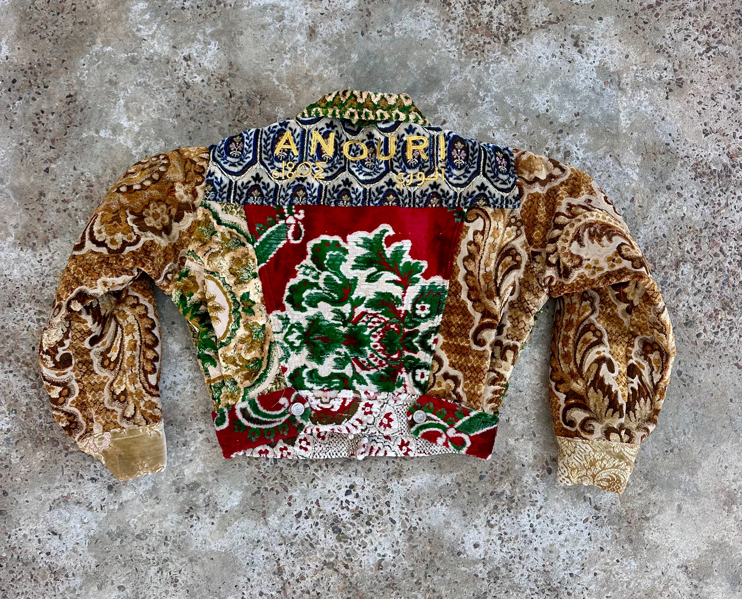 Moroccan hand made patchwork 2  with unique designs short carpet Jacket for female