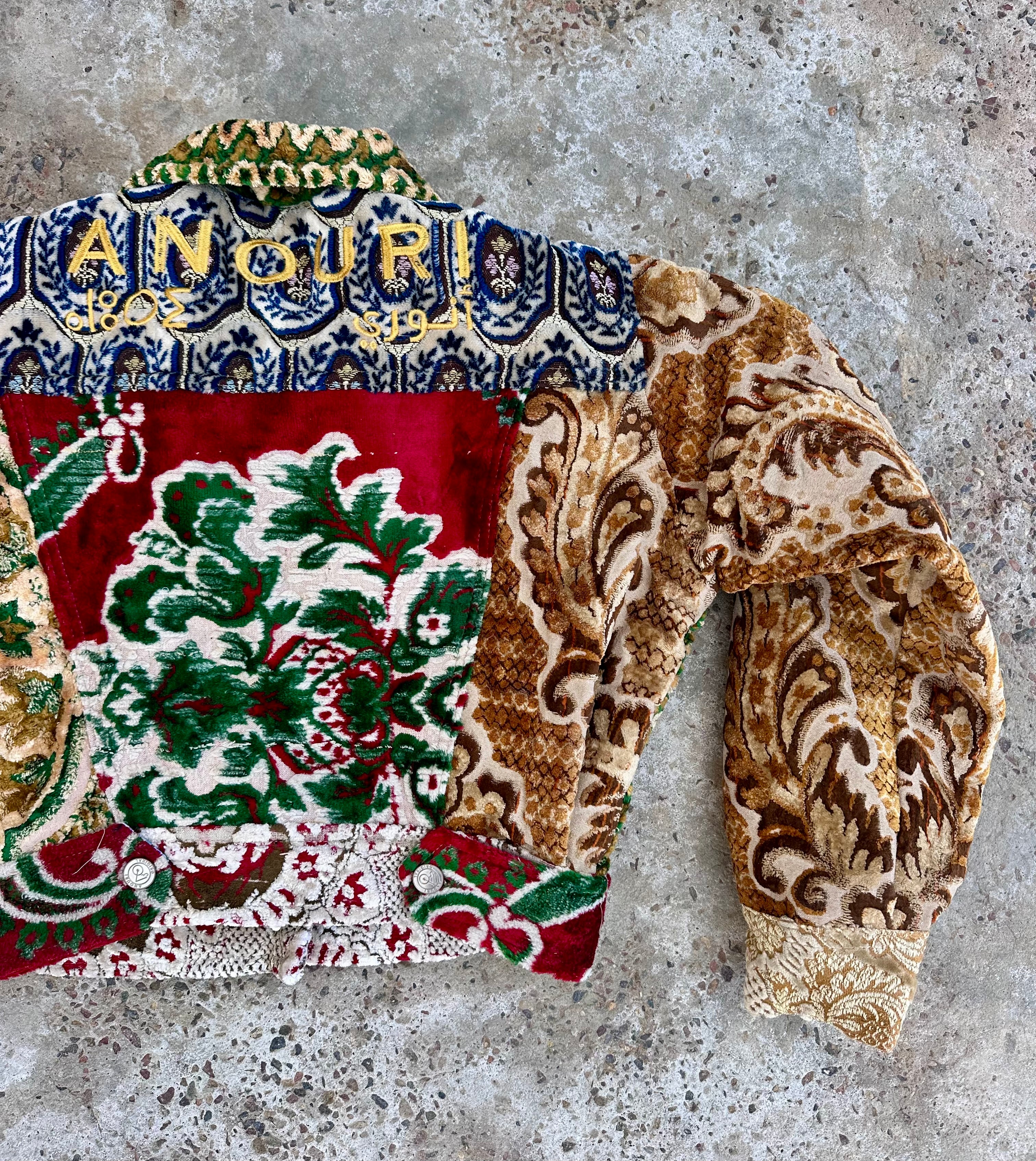 Moroccan hand made patchwork 2  with unique designs short carpet Jacket for female