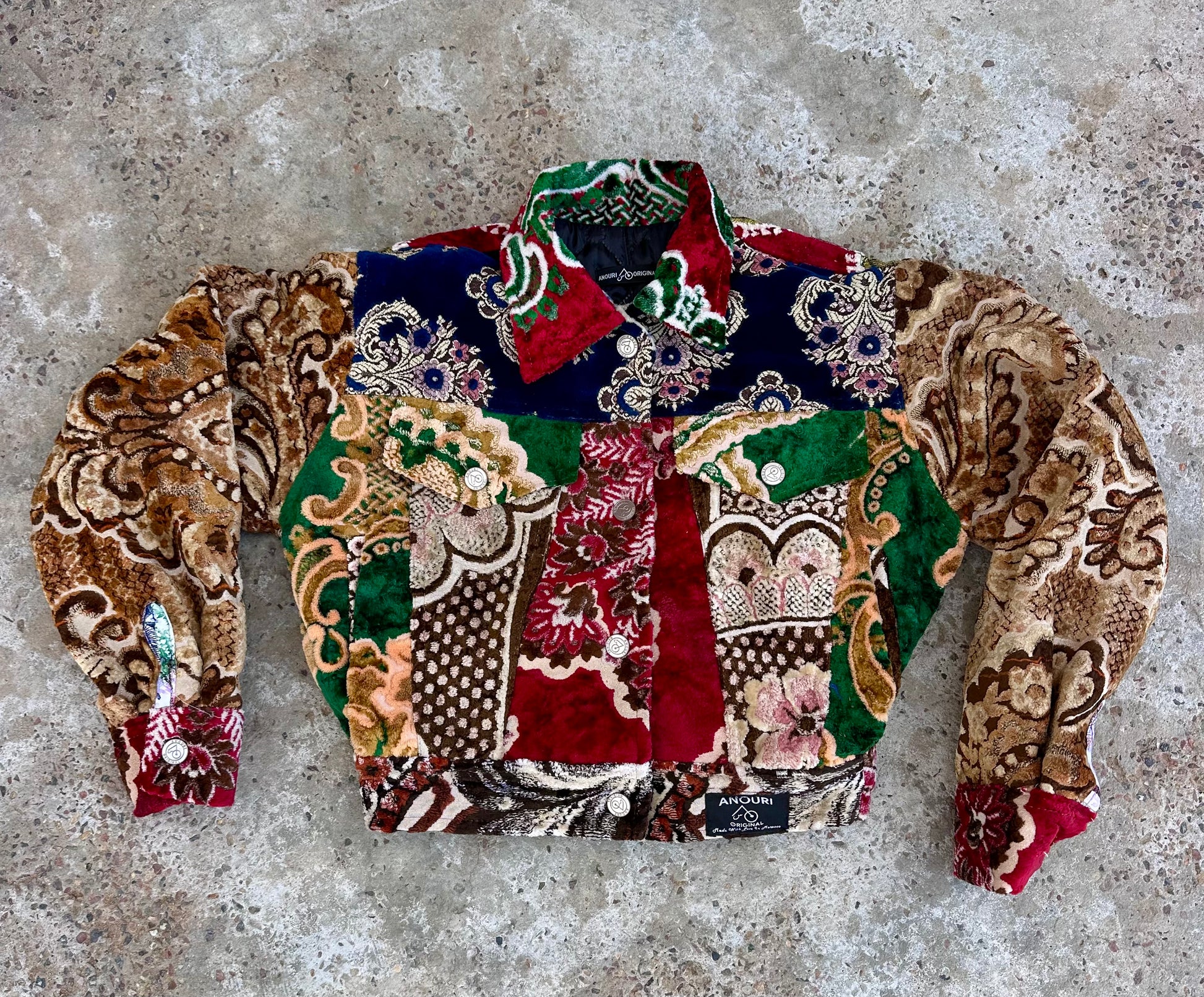 Moroccan hand made patchwork 4 with unique designs short carpet Jacket for female