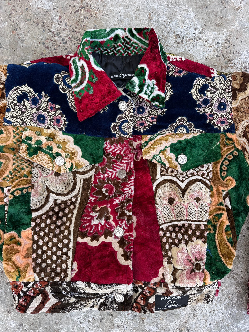 Moroccan hand made patchwork 4 with unique designs short carpet Jacket for female