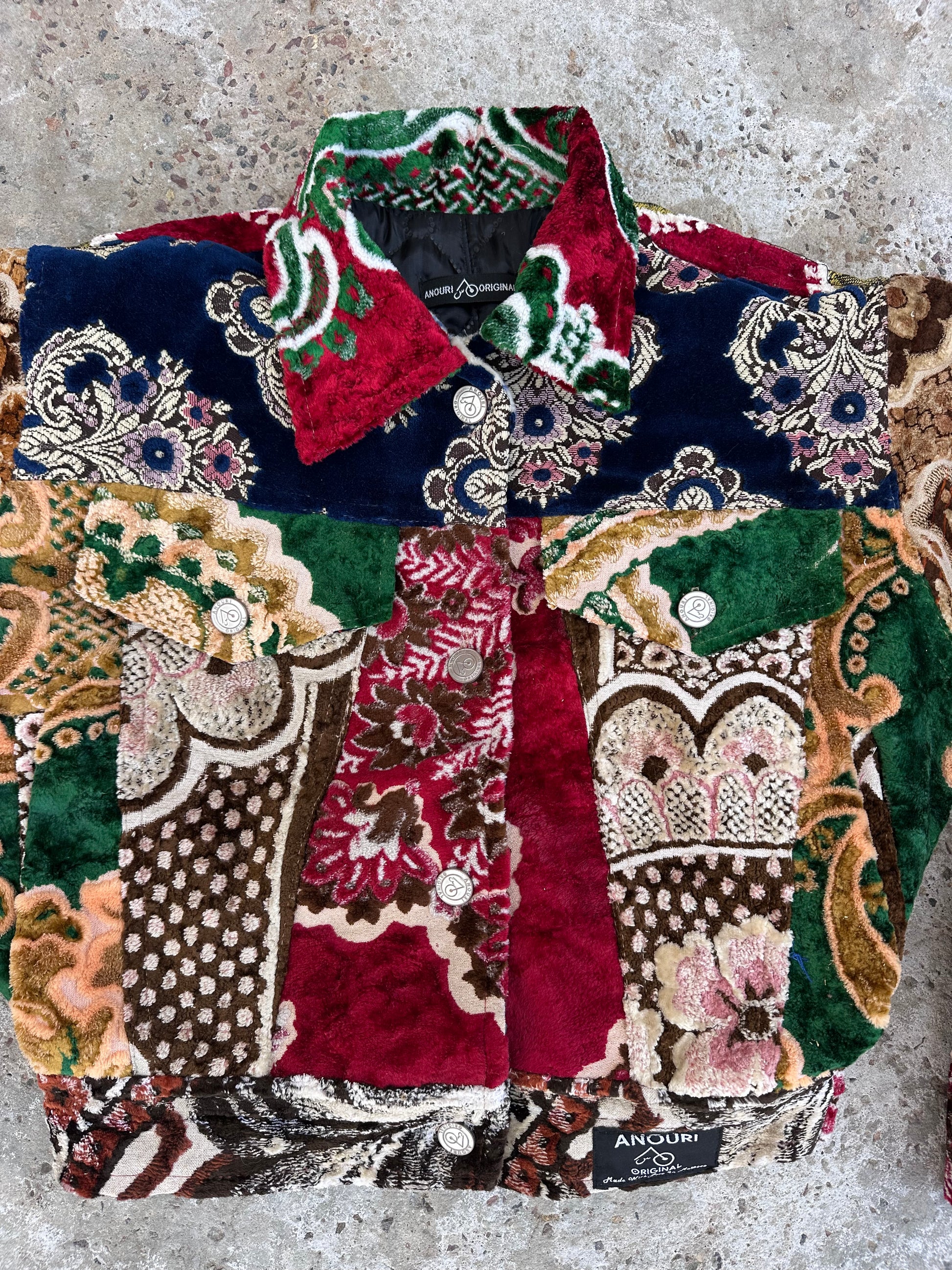 Moroccan hand made patchwork 4 with unique designs short carpet Jacket for female