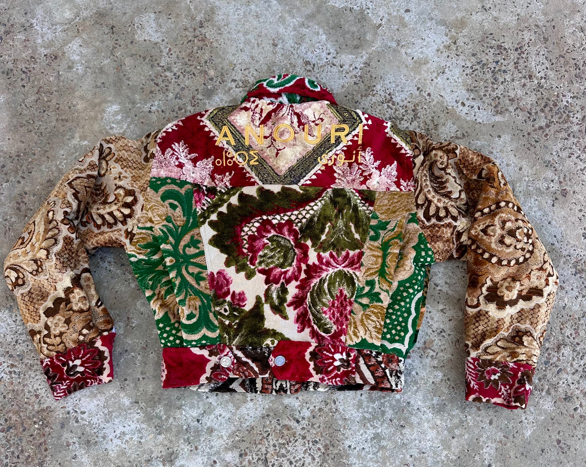 Moroccan hand made patchwork 4 with unique designs short carpet Jacket for female