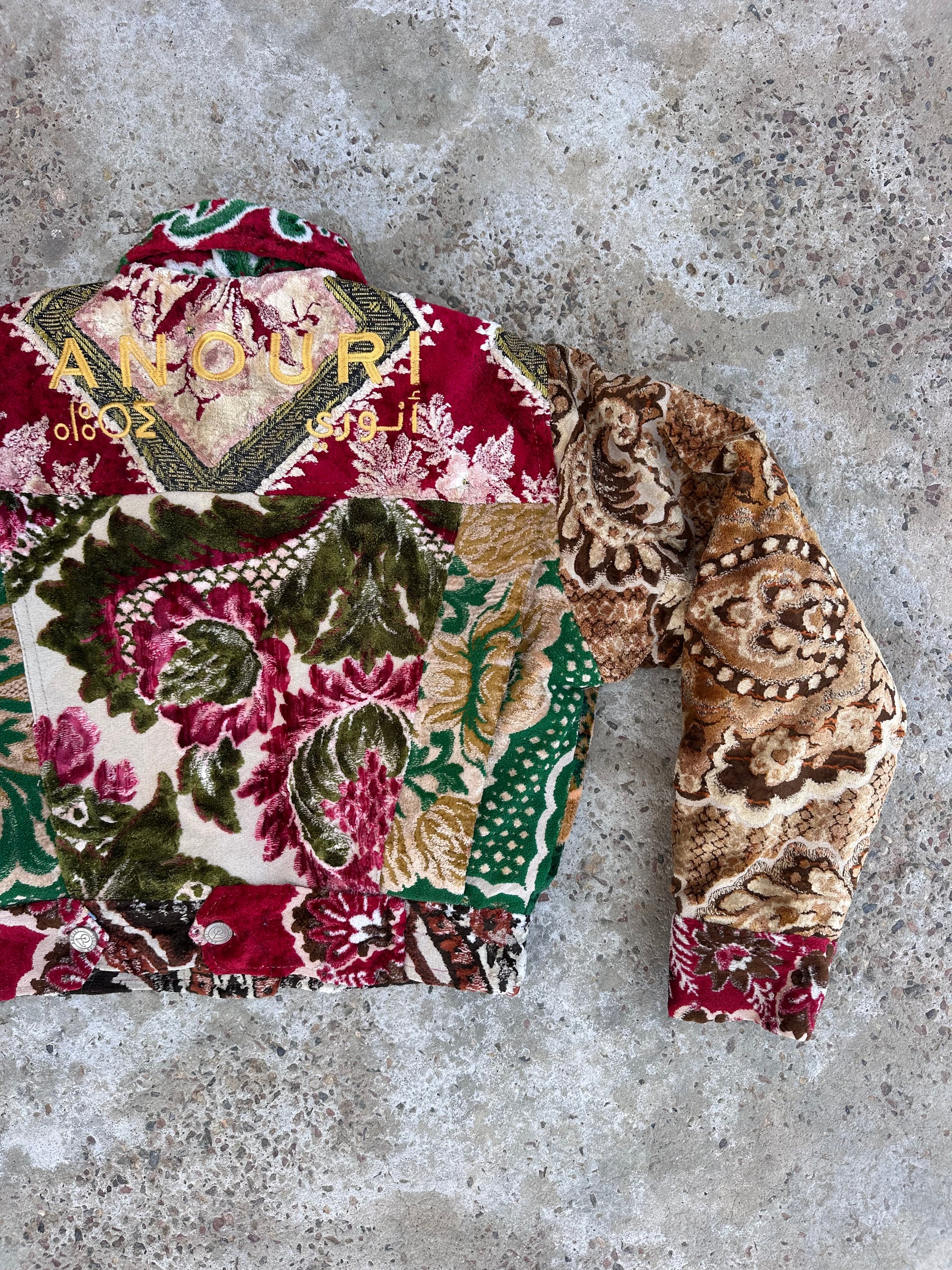 Moroccan hand made patchwork 4 with unique designs short carpet Jacket for female
