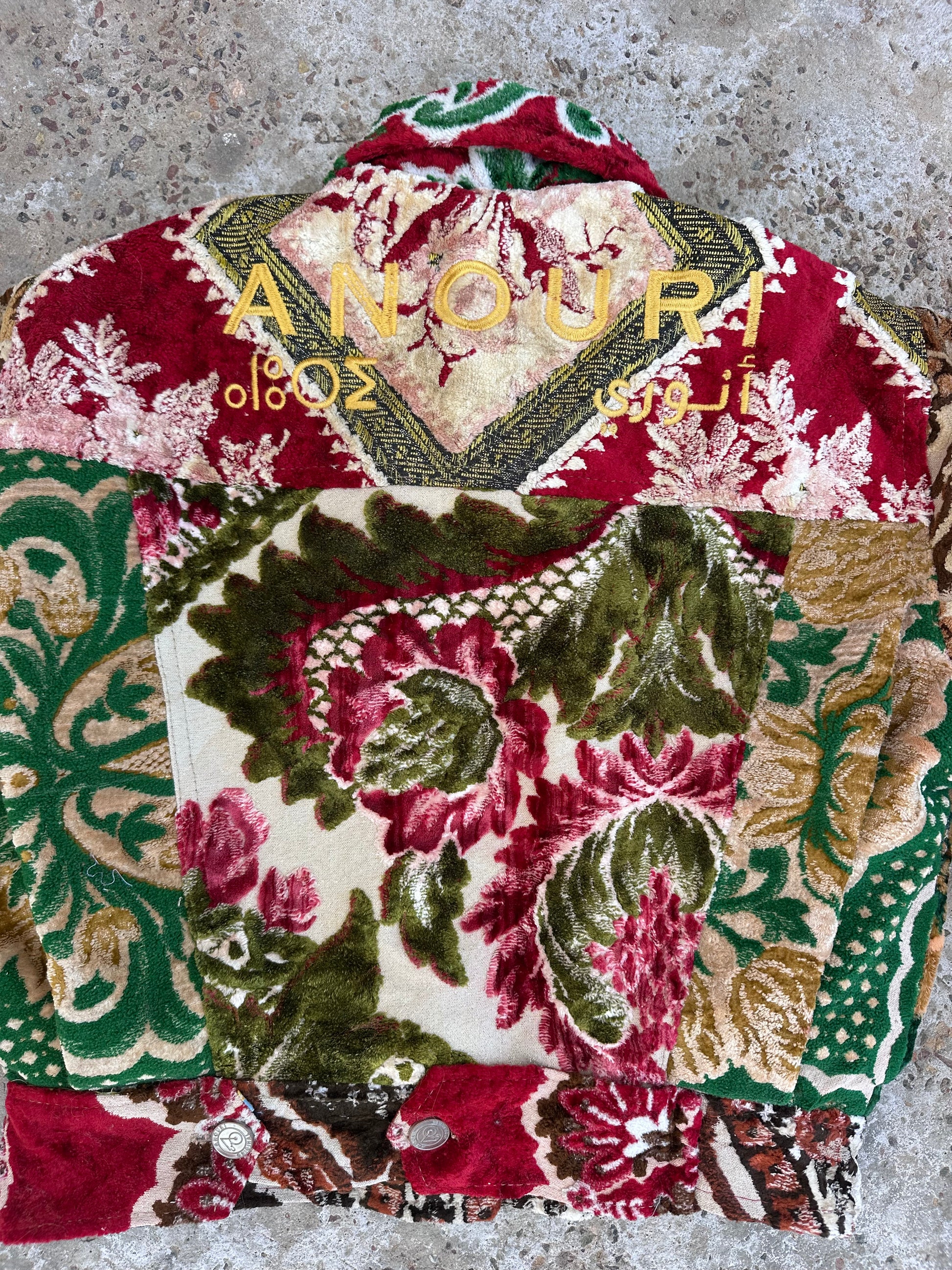 Moroccan hand made patchwork 4 with unique designs short carpet Jacket for female