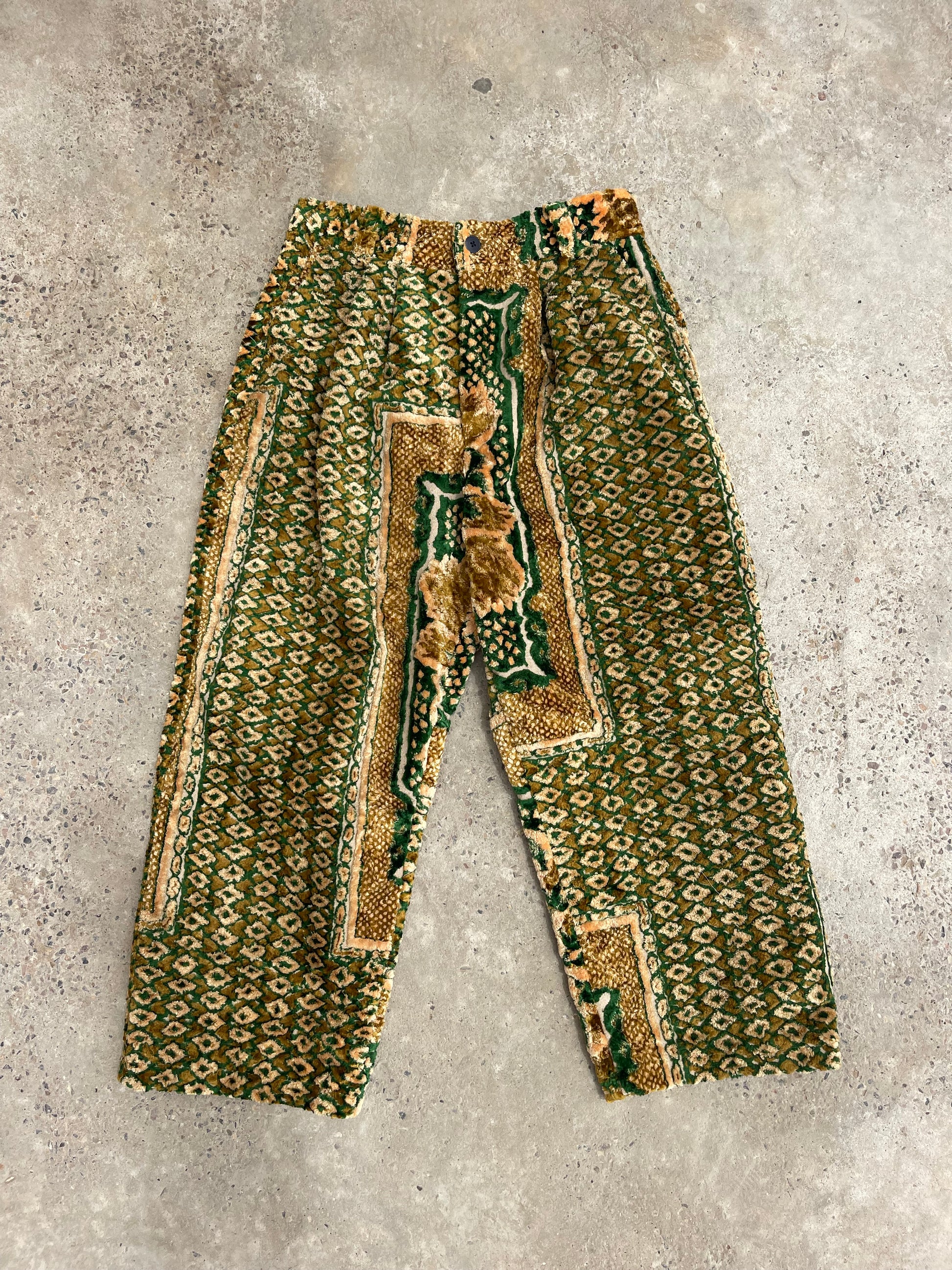 Anouris Original PANT with wide legs Green print “Carpet” UNISEX