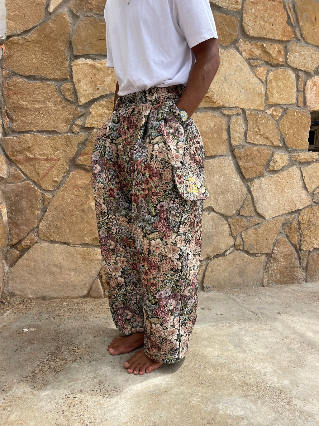 Anouris Original PANT with wide legs with two pockets  side colourful print “Carpet” UNISEX
