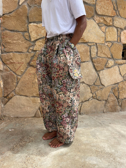 Anouris Original PANT with wide legs with two pockets  side colourful print “Carpet” UNISEX