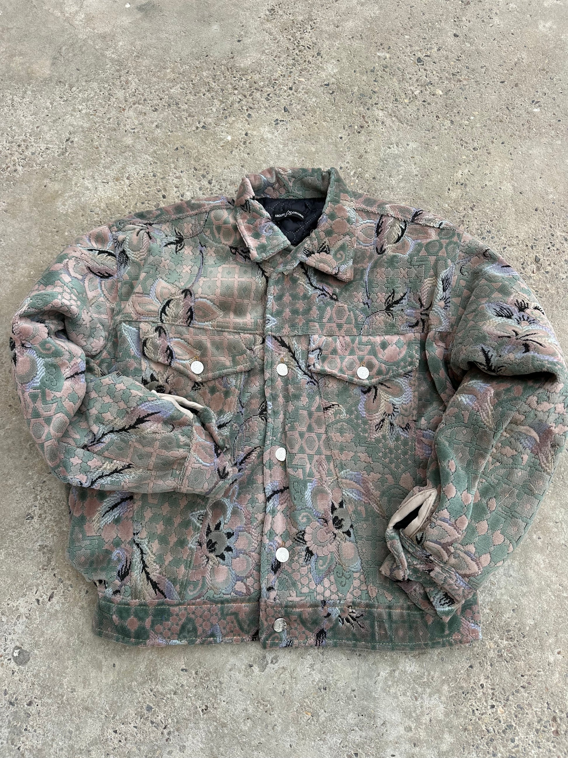 Moroccan hand made light bleu carpet Jacket UNISEX