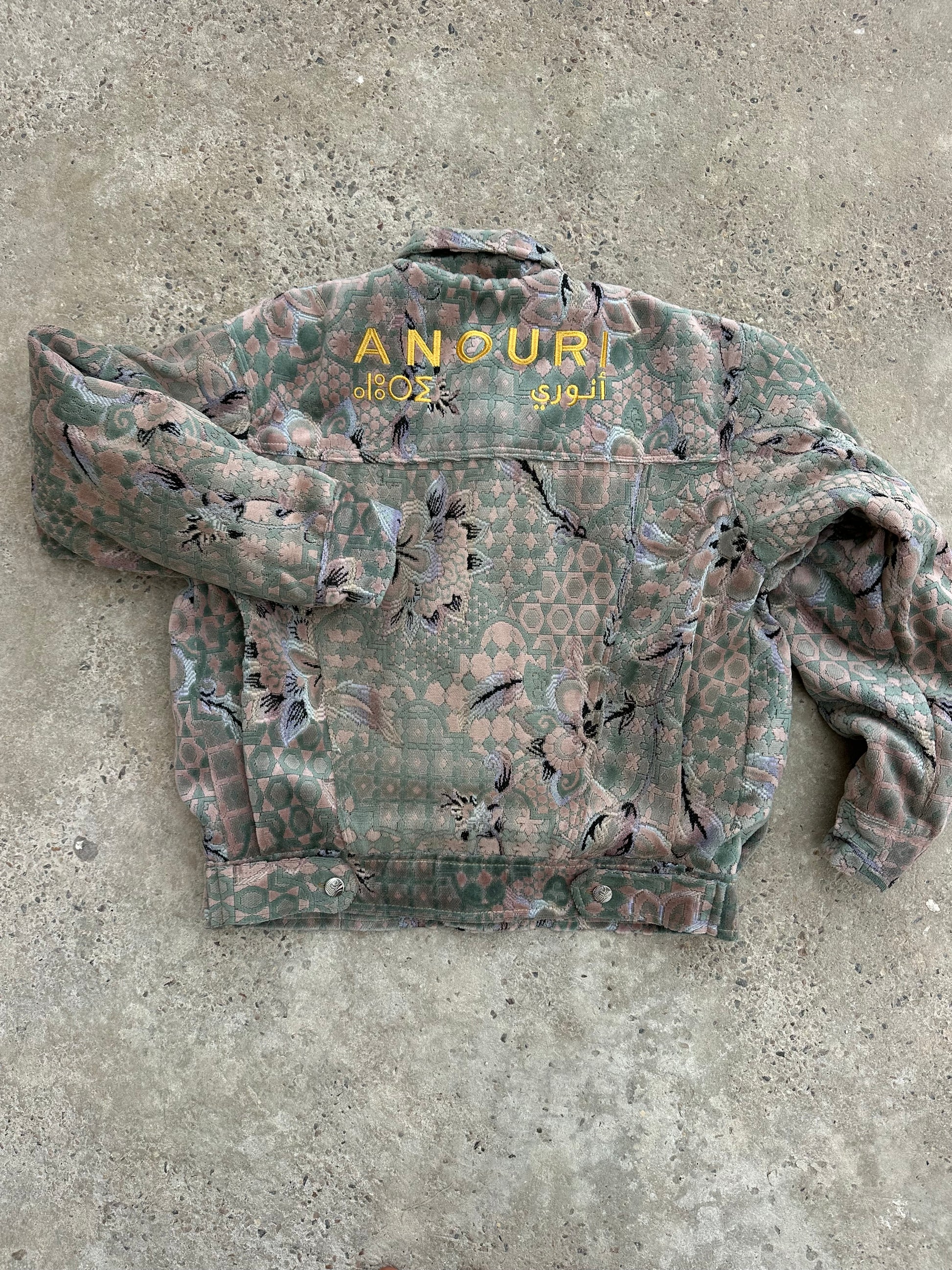 Moroccan hand made light bleu carpet Jacket UNISEX